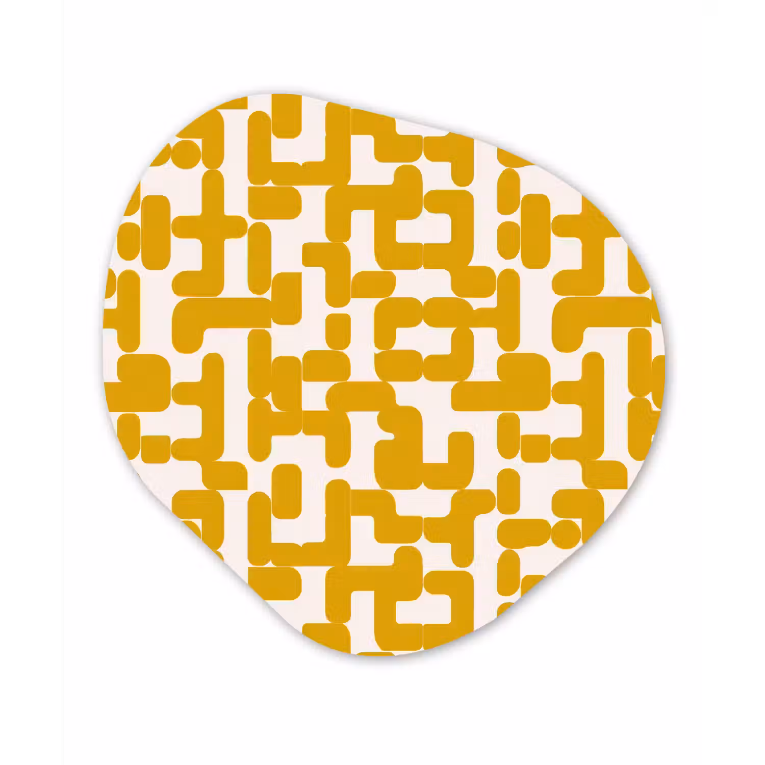 Geel - Beige - Patroon Wandcirkel Organisch Aluminium middel 851 -3d