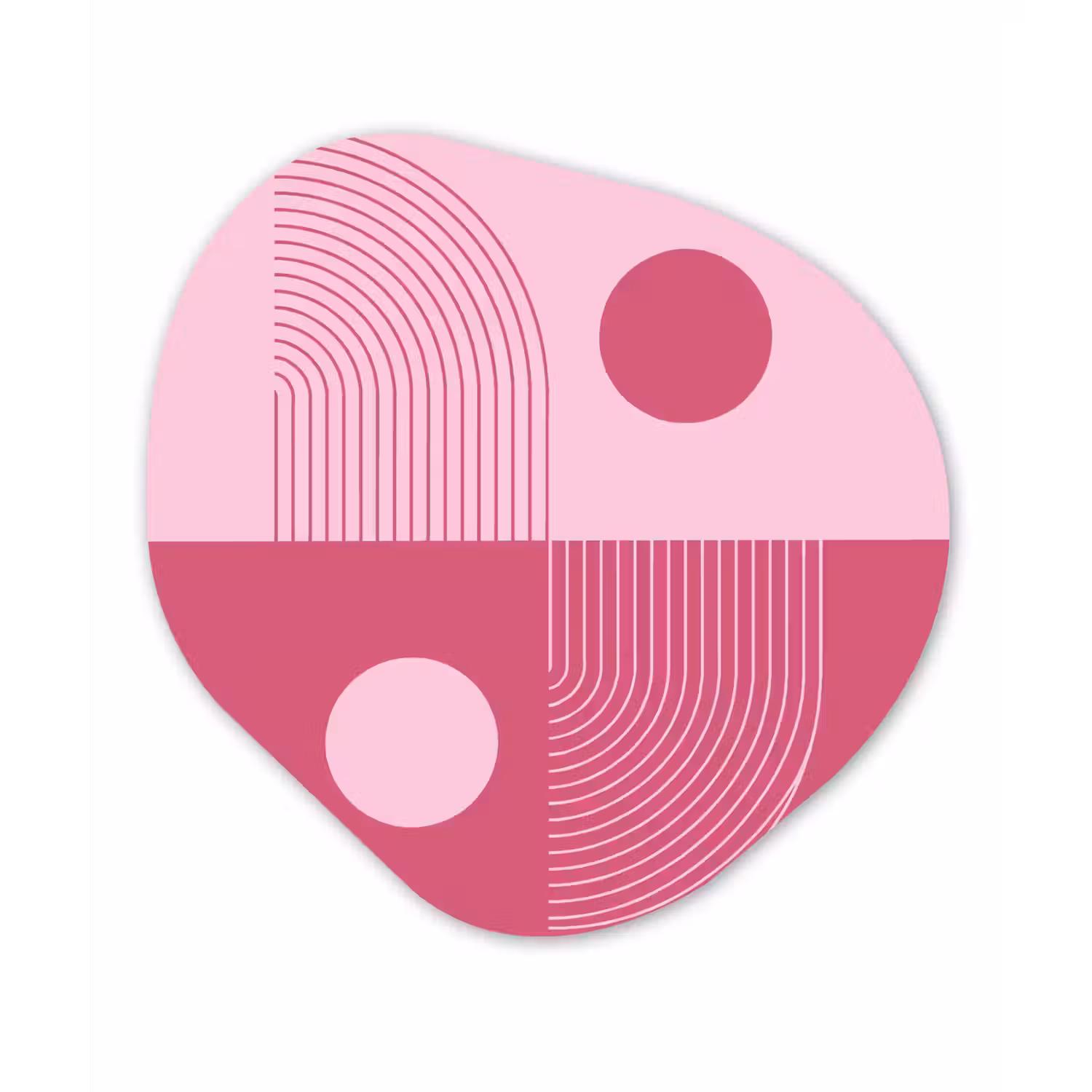 Geometrie - Patroon - Abstract - Roze - Modern Wandcirkel Organisch Aluminium middel -3d
