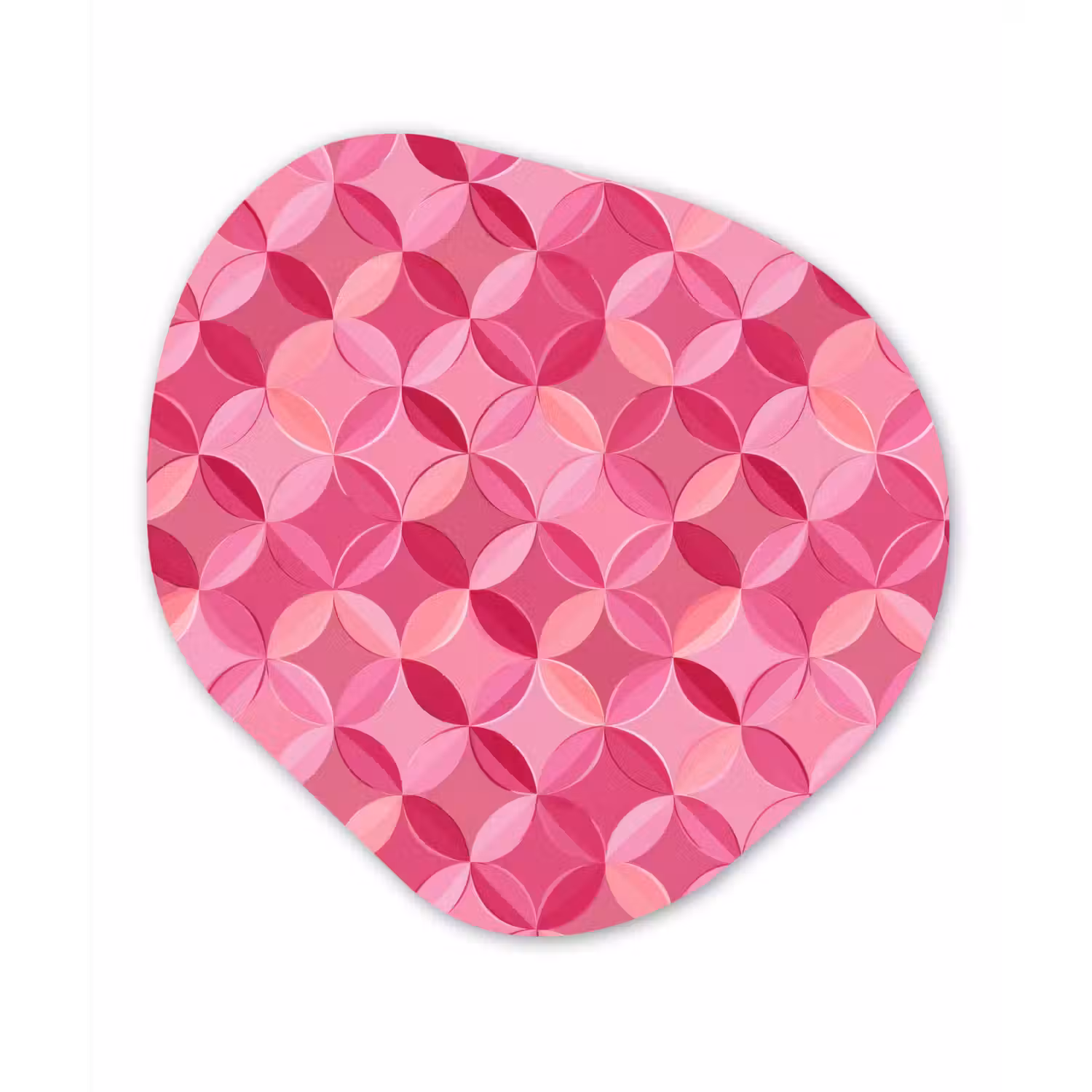 Geometrisch - Mozaïek - Modern - Roze Wandcirkel Organisch Aluminium middel 851 -3d