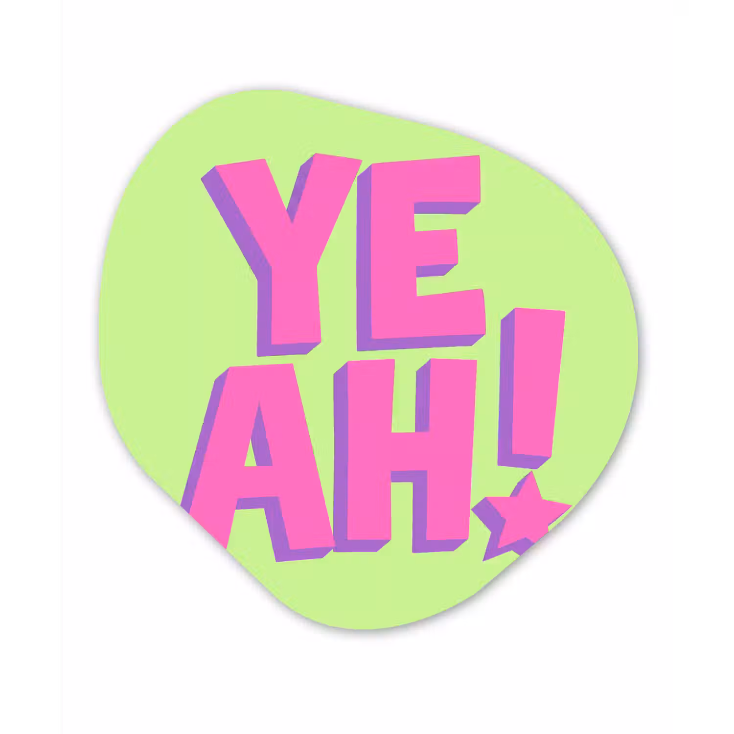 Groen - Neon - Quote Wandcirkel Organisch Aluminium middel -3d