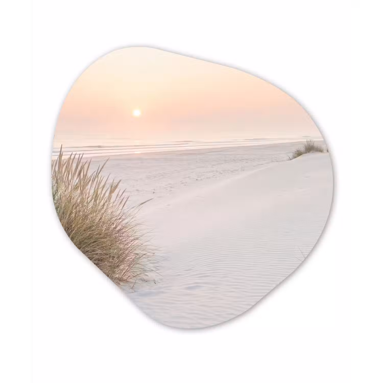 Horizon - Duinlandschap - Zand Wandcirkel Organisch Aluminium middel -3d