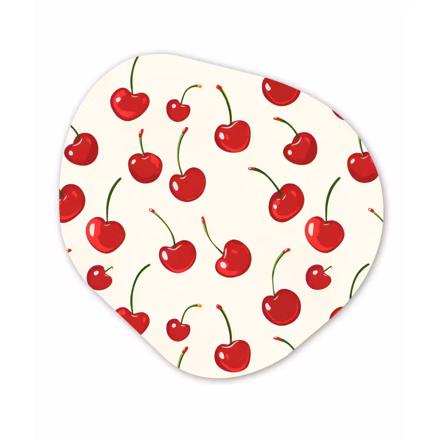 Kersen - Minimalistisch - Rood Wandcirkel Organisch Aluminium middel 851 -3d