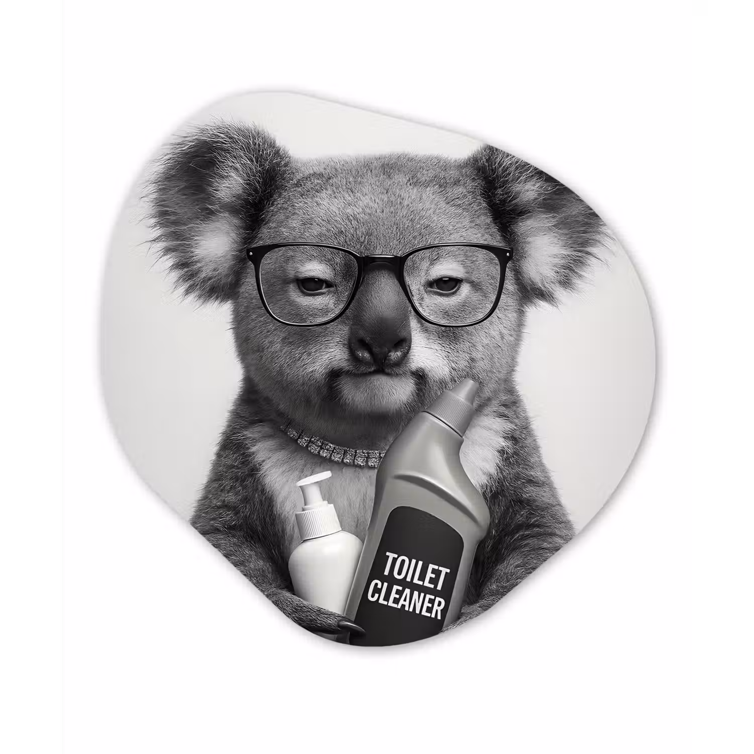 Koala - Bril - Toilet Wandcirkel Organisch Aluminium middel -3d