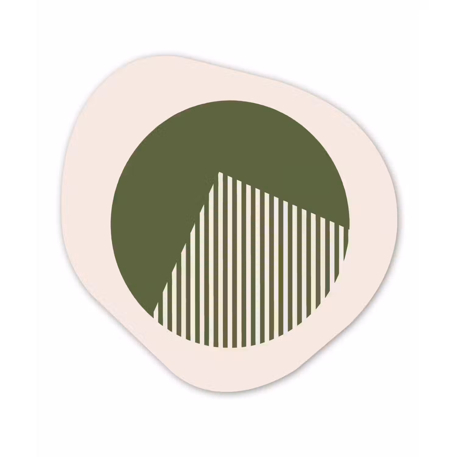 Cirkel - Strepen - Geometrisch - Abstract - Groen Wandcirkel Organisch Aluminium middel -3d