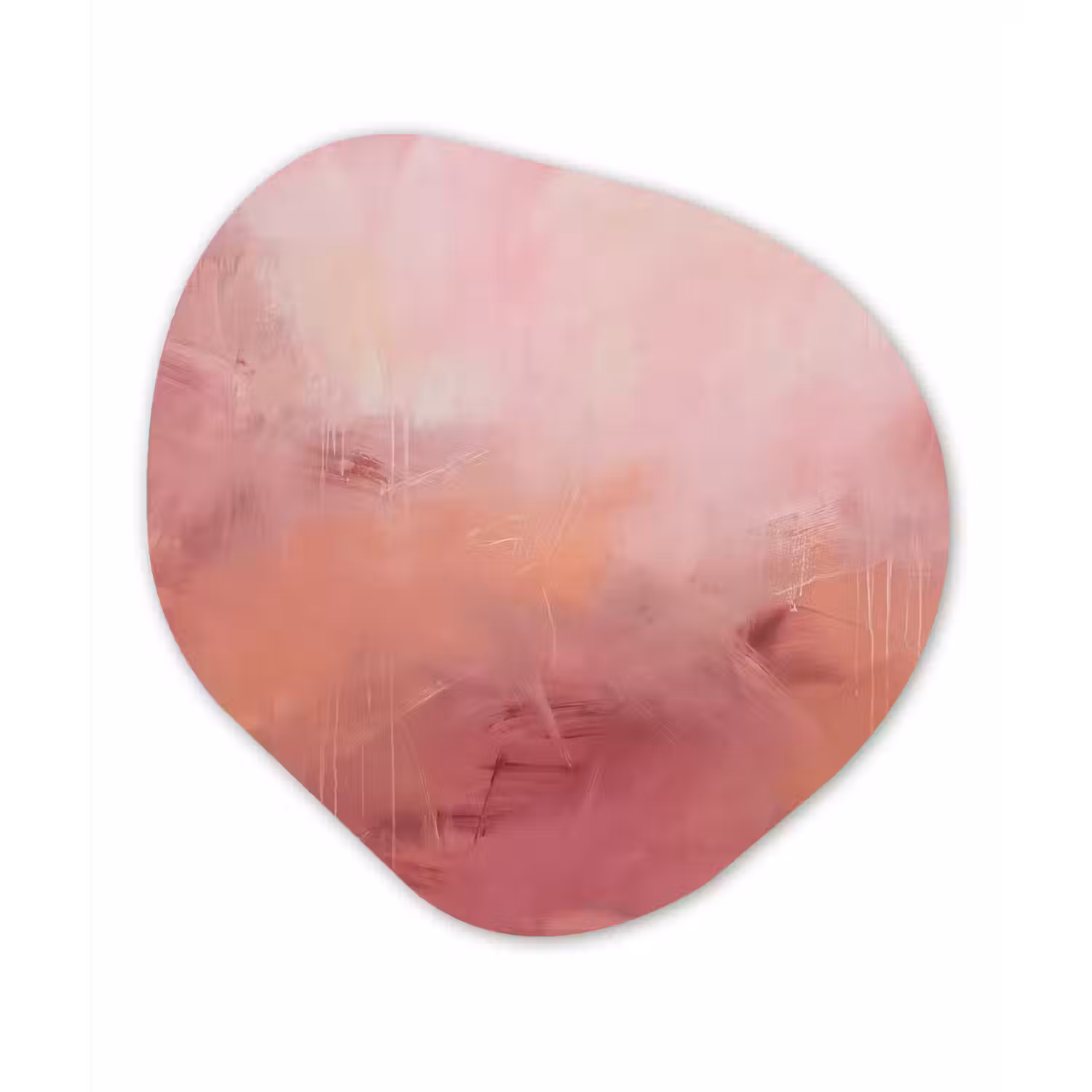 Kunst - Vloeiend - Pastel - Abstract Wandcirkel Organisch Aluminium middel -3d