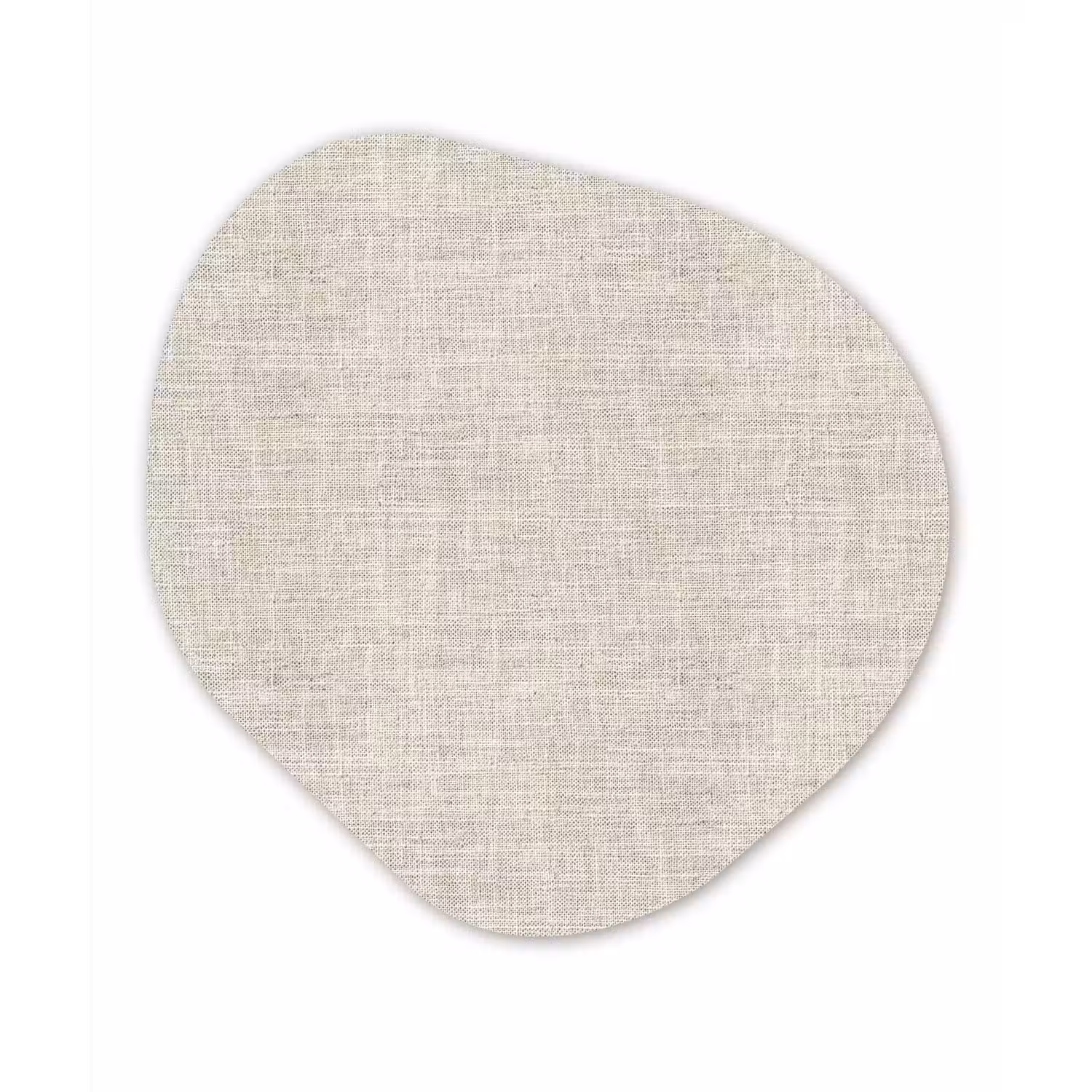 Linnen - Textuur - Beige Wandcirkel Organisch Aluminium middel 851 -3d