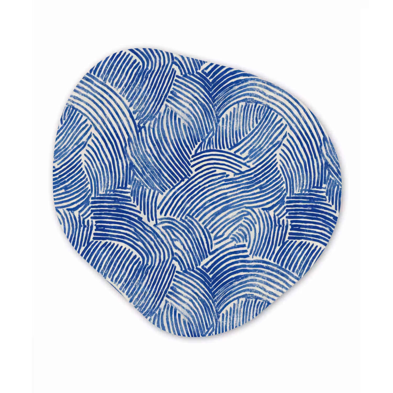 Modern - Abstract - Blauw Wandcirkel Organisch Aluminium middel 851 -3d