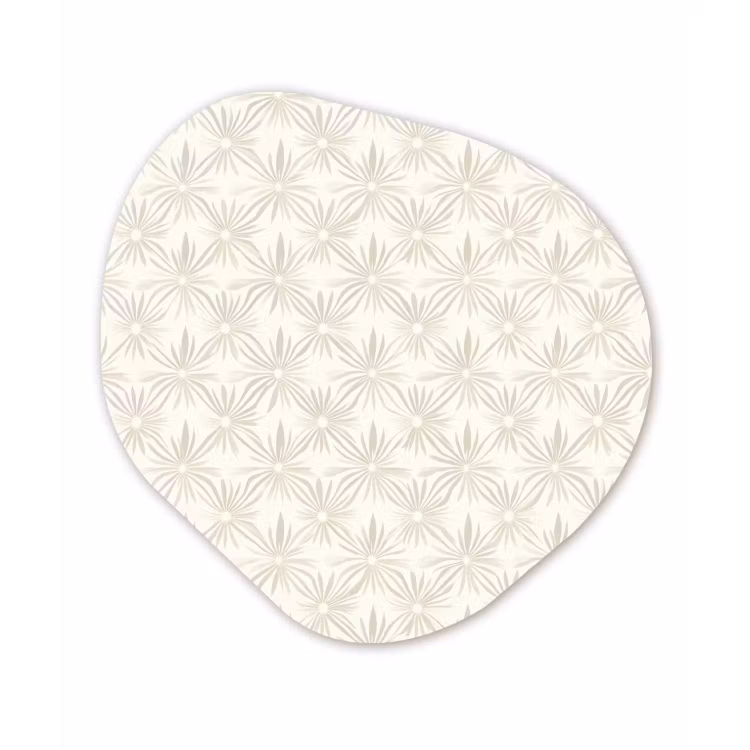Patroon - Bloemen - Beige Wandcirkel Organisch Aluminium middel 851 -3d