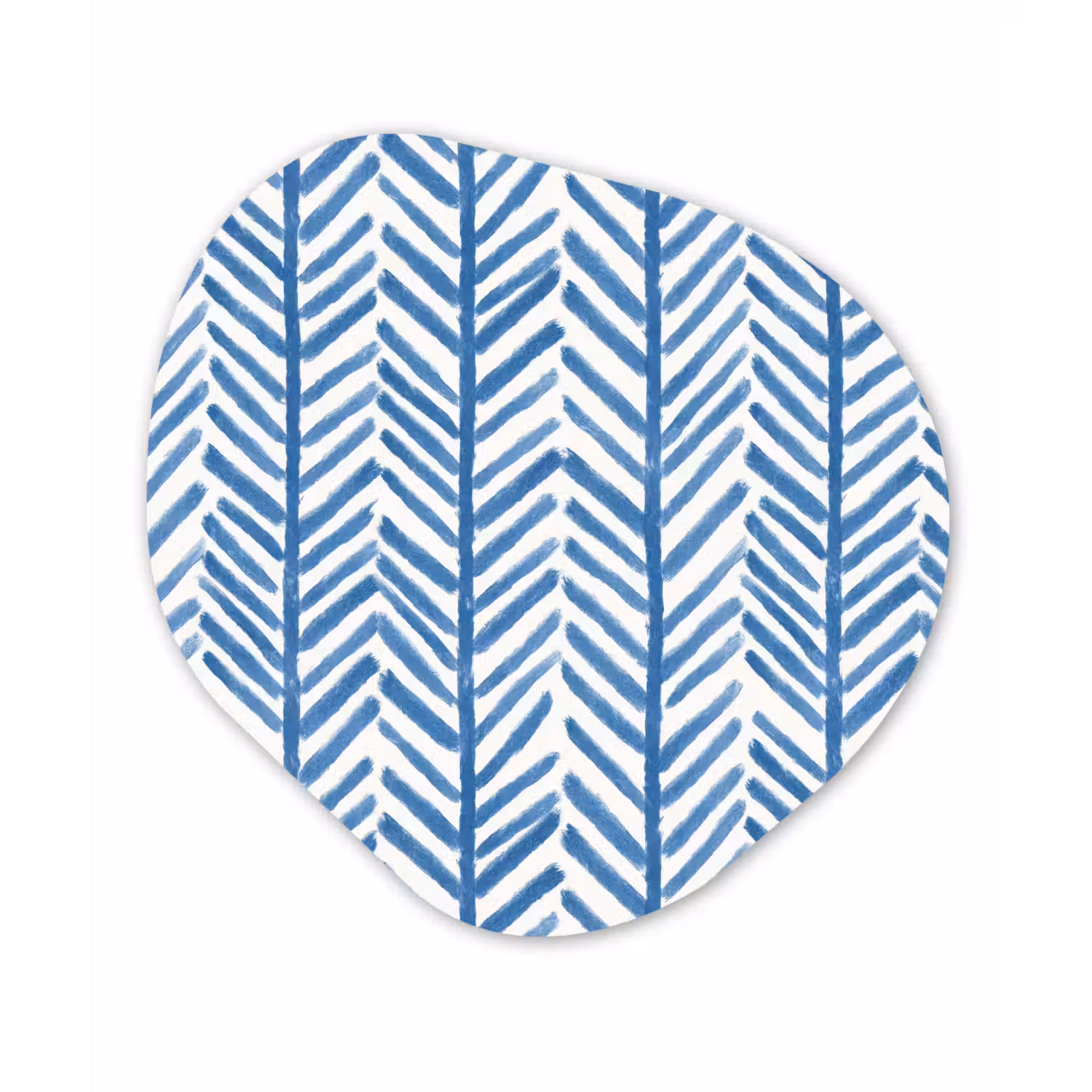 Patroon - Streep - Blauw Wandcirkel Organisch Aluminium middel 851 -3d
