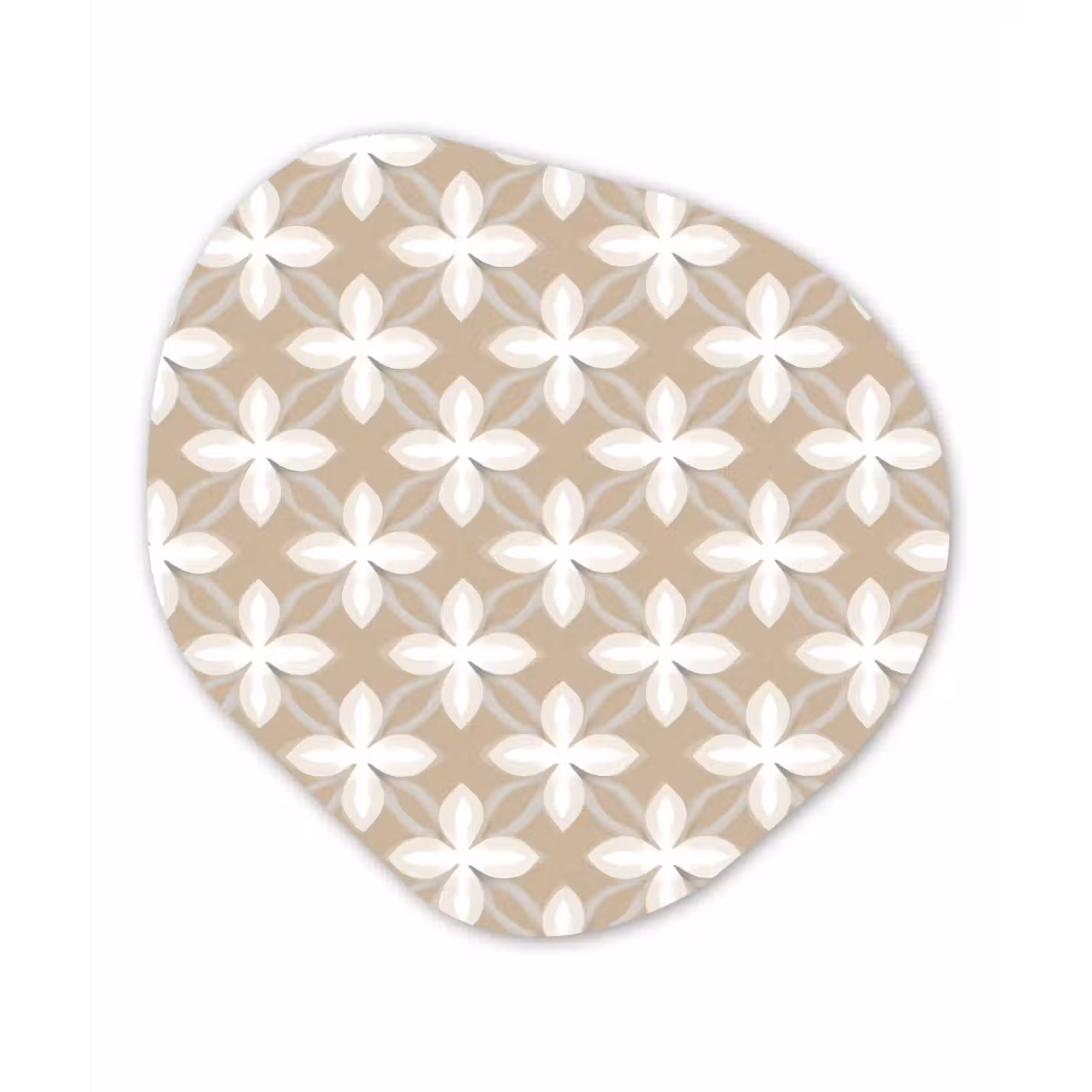 Patroon - Symmetrisch - Beige Wandcirkel Organisch Aluminium middel 851 -3d