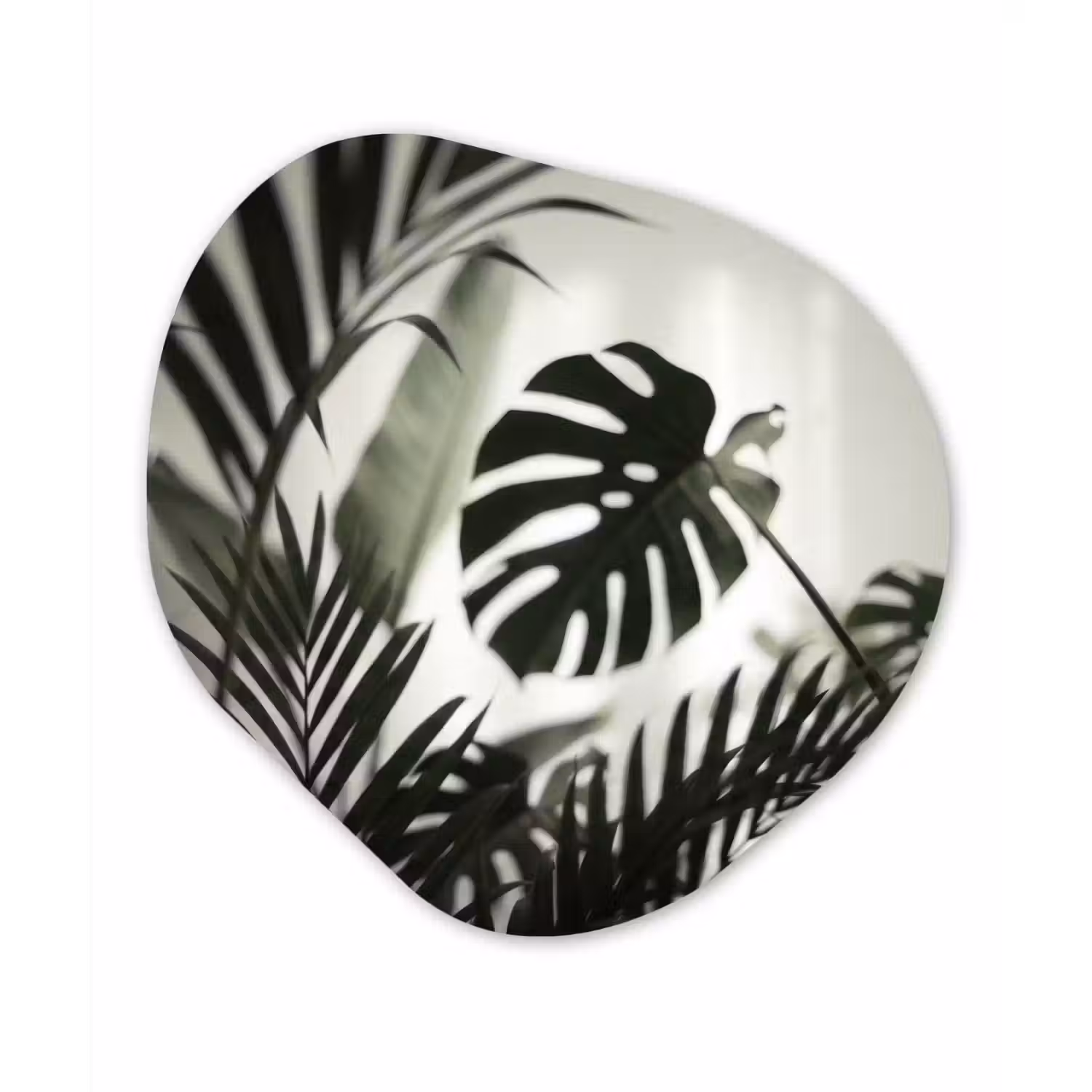 Planten - Bladeren - Natuur - Minimalistisch - Groen Wandcirkel Organisch Aluminium middel -3d
