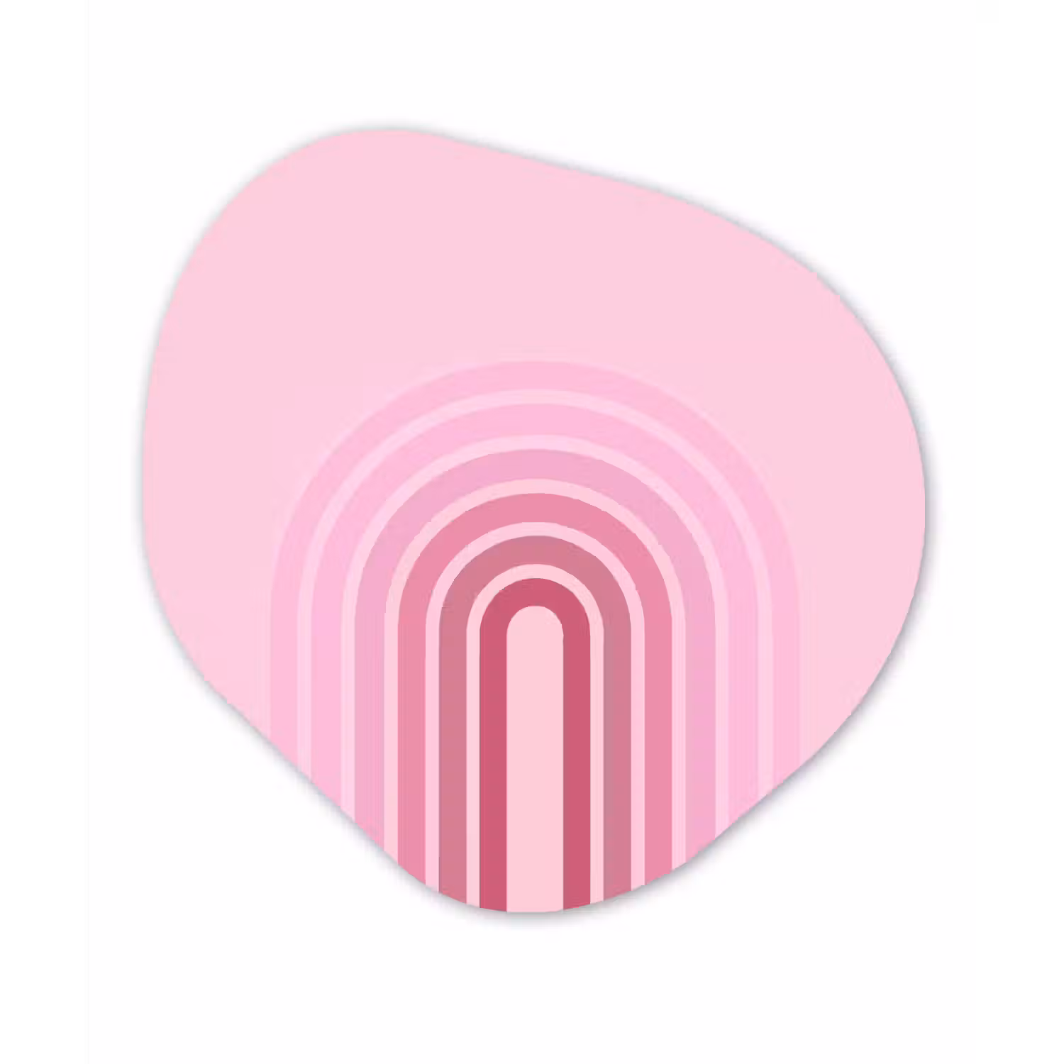 Regenboog - Roze - Abstract - Modern - Minimalistisch Wandcirkel Organisch Aluminium middel -3d