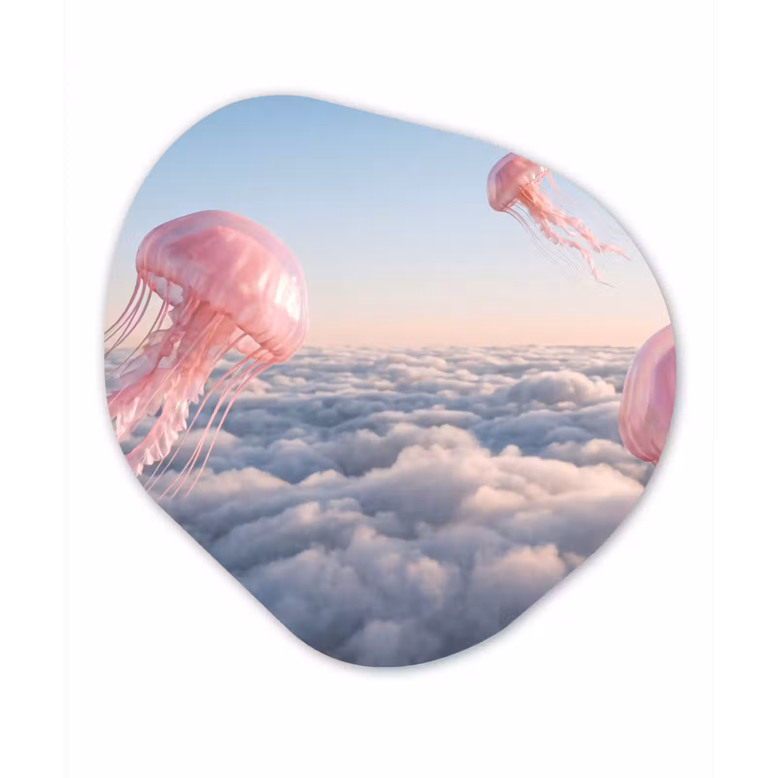 Alu-Dibond-Bild Organische Form - Rosa Tier – Wolken — 1