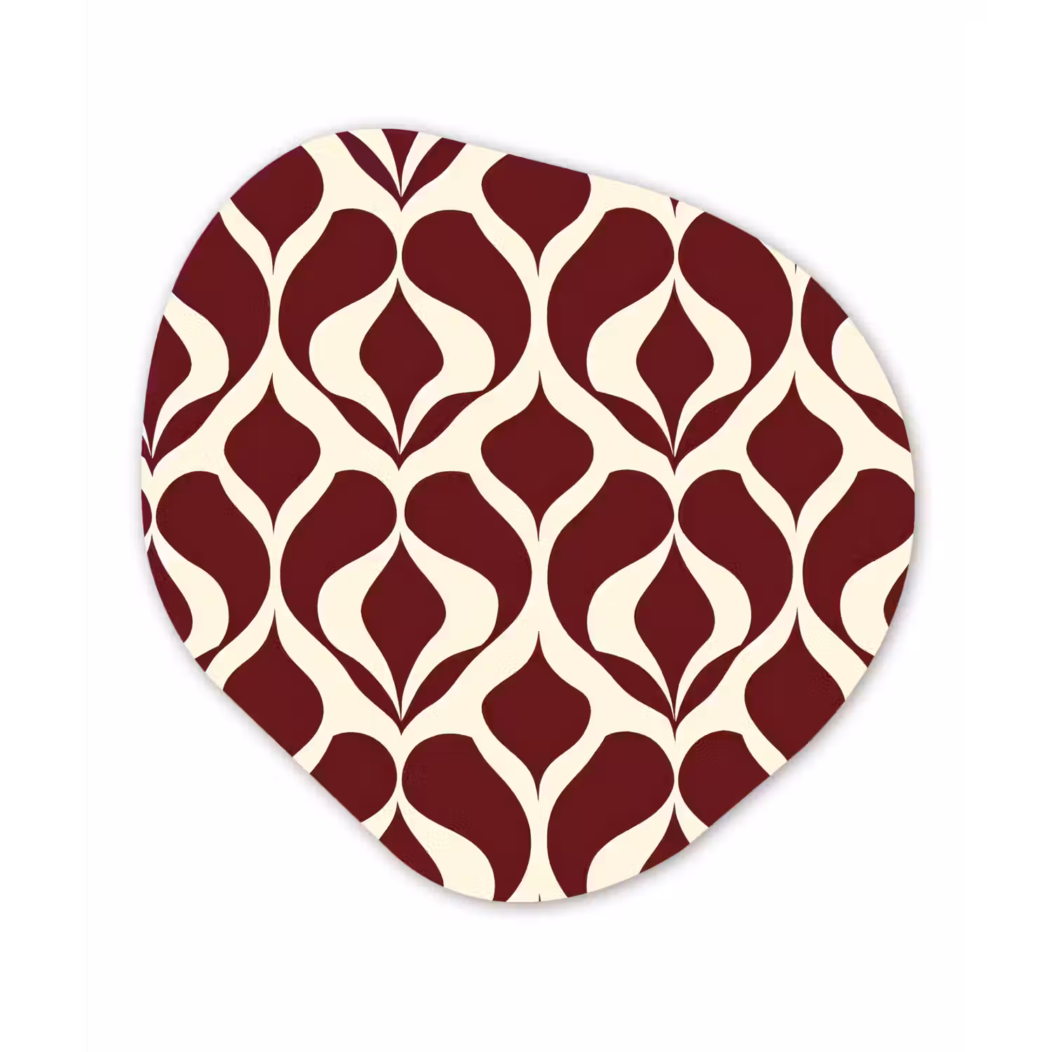 Rood - Druppelpatroon - Grafisch Wandcirkel Organisch Aluminium middel 851 -3d