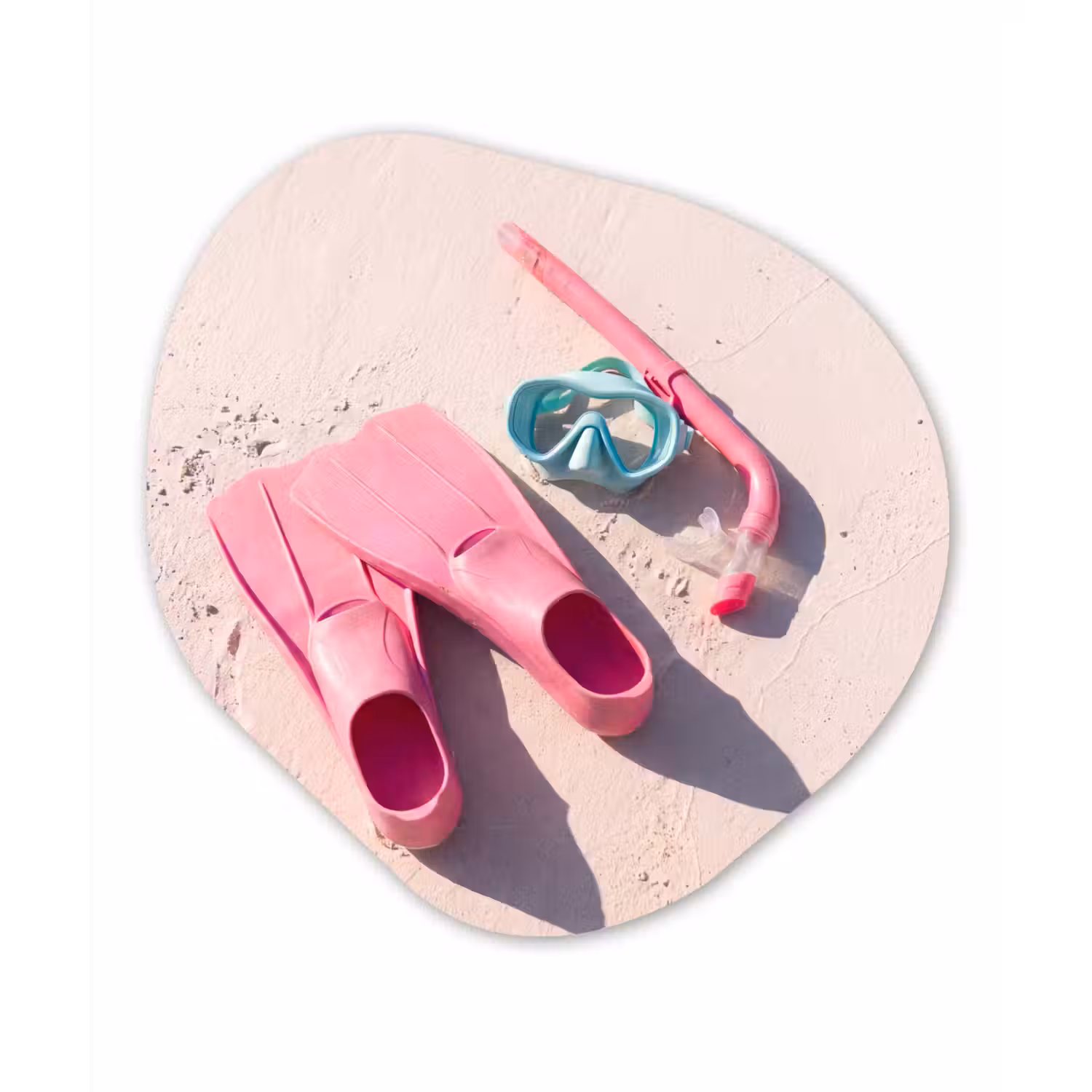 Snorkelset - Strand - Zomer - Roze Wandcirkel Organisch Aluminium middel -3d