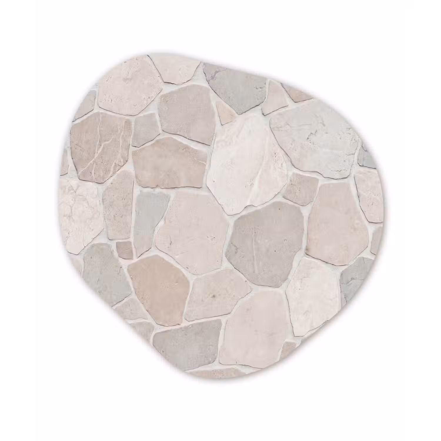 Steen - Patroon - Textuur - Beige Wandcirkel Organisch Aluminium middel -3d