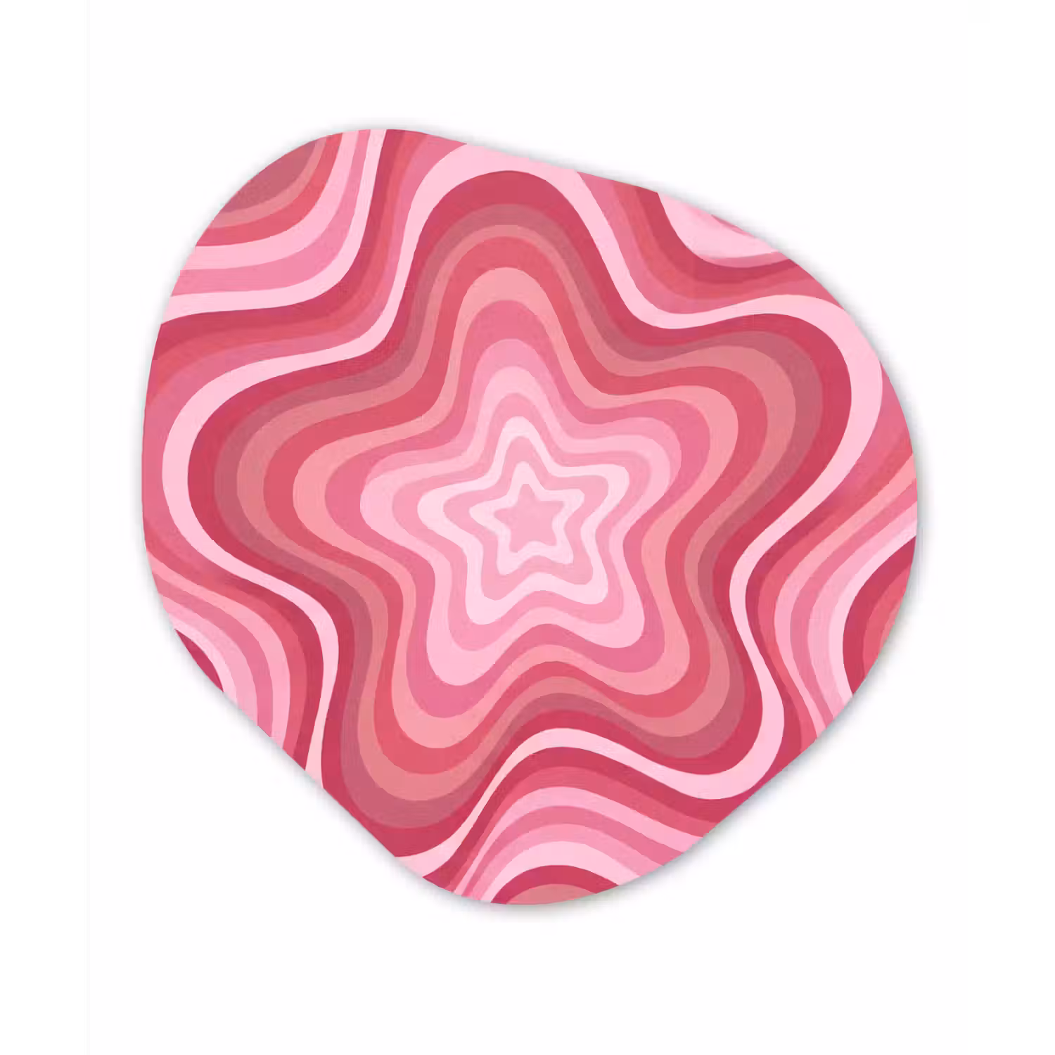 Ster - Golvend - Abstract - Roze Wandcirkel Organisch Aluminium middel -3d