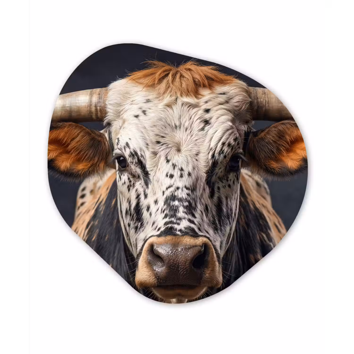 Stier - Kleurrijk - Hoorns Wandcirkel Organisch Aluminium middel -3d