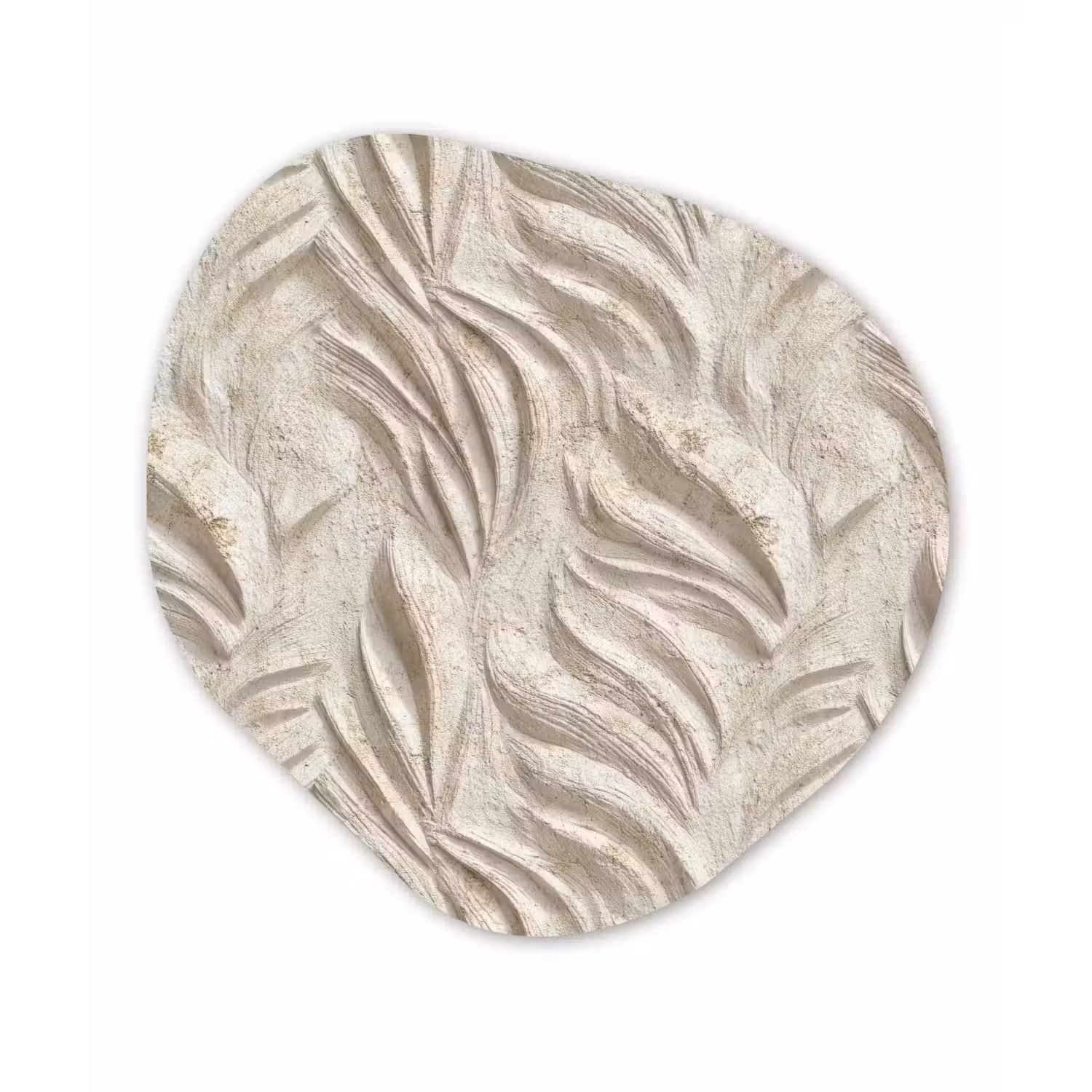Textuur - Reliëf - Beige Wandcirkel Organisch Aluminium middel 851 -3d