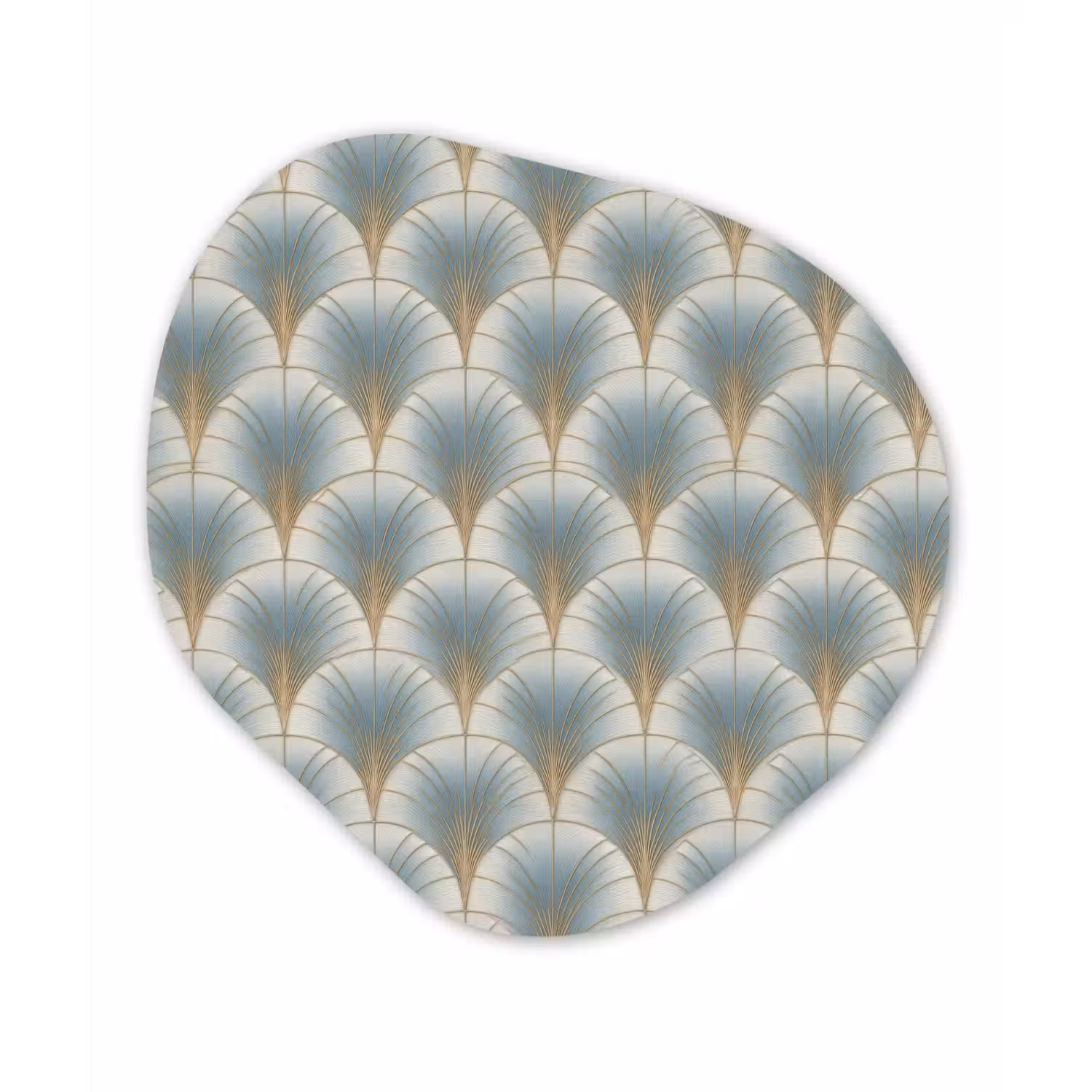 Waaier - Klassiek - Blauw Wandcirkel Organisch Aluminium middel 851 -3d