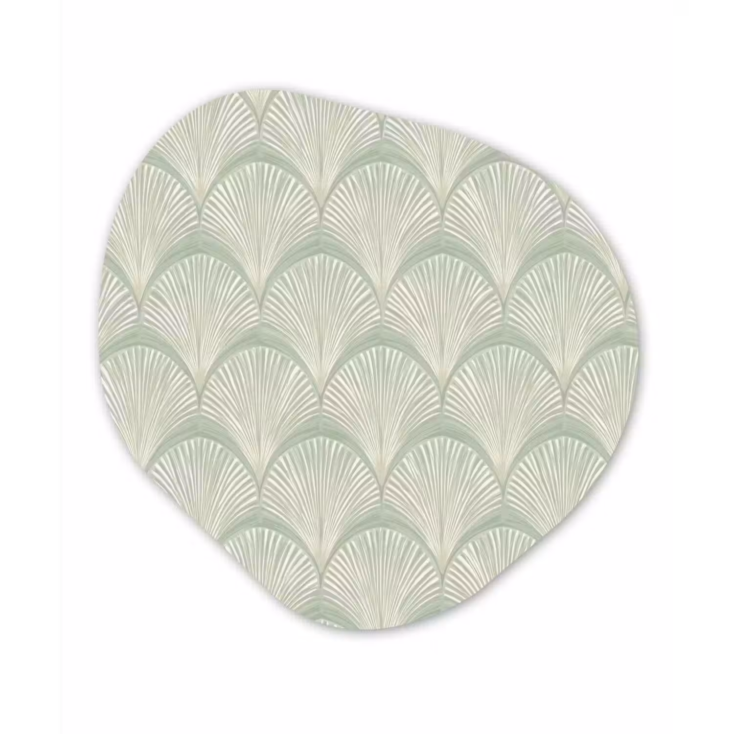Waaiers - Patroon - Groen Wandcirkel Organisch Aluminium middel 851 -3d