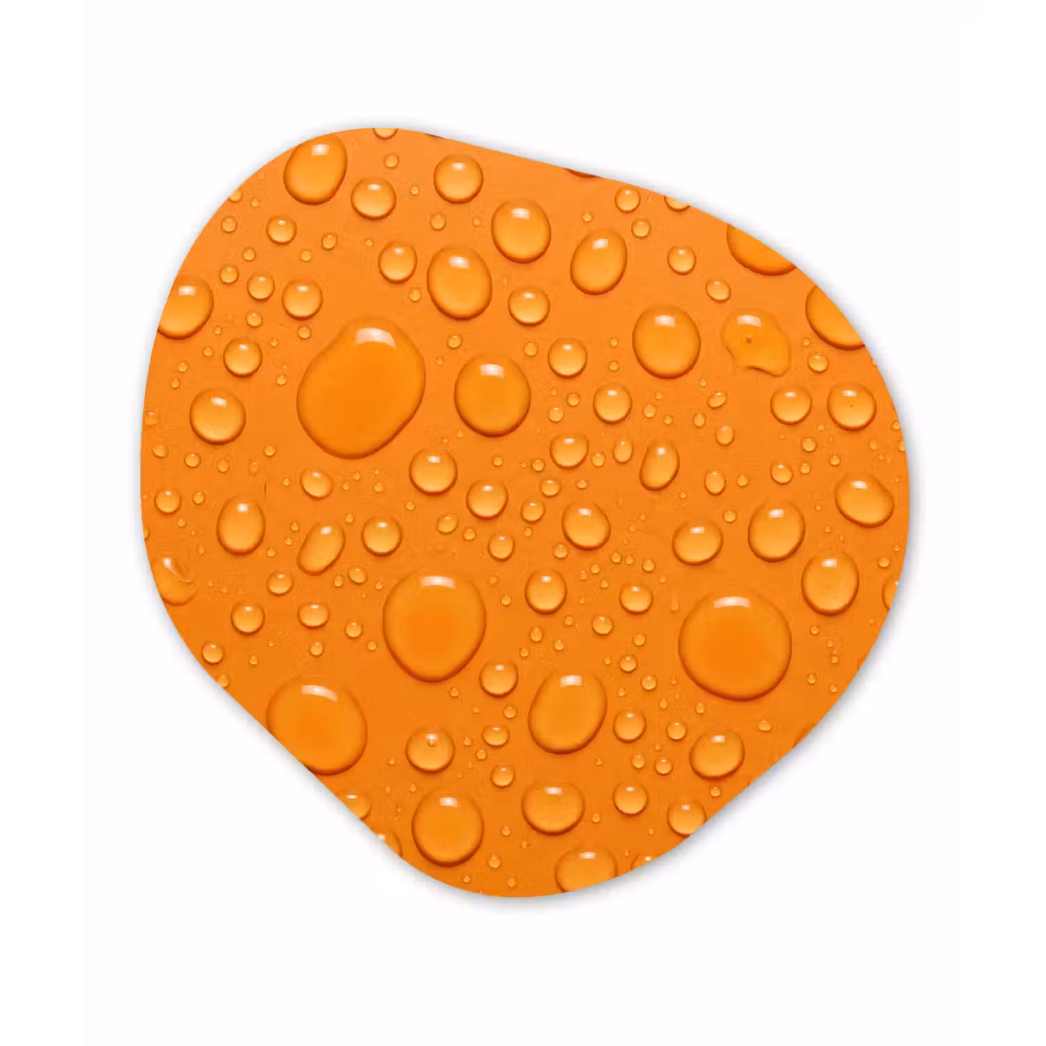Water - Druppels - Oranje Wandcirkel Organisch Aluminium middel -3d