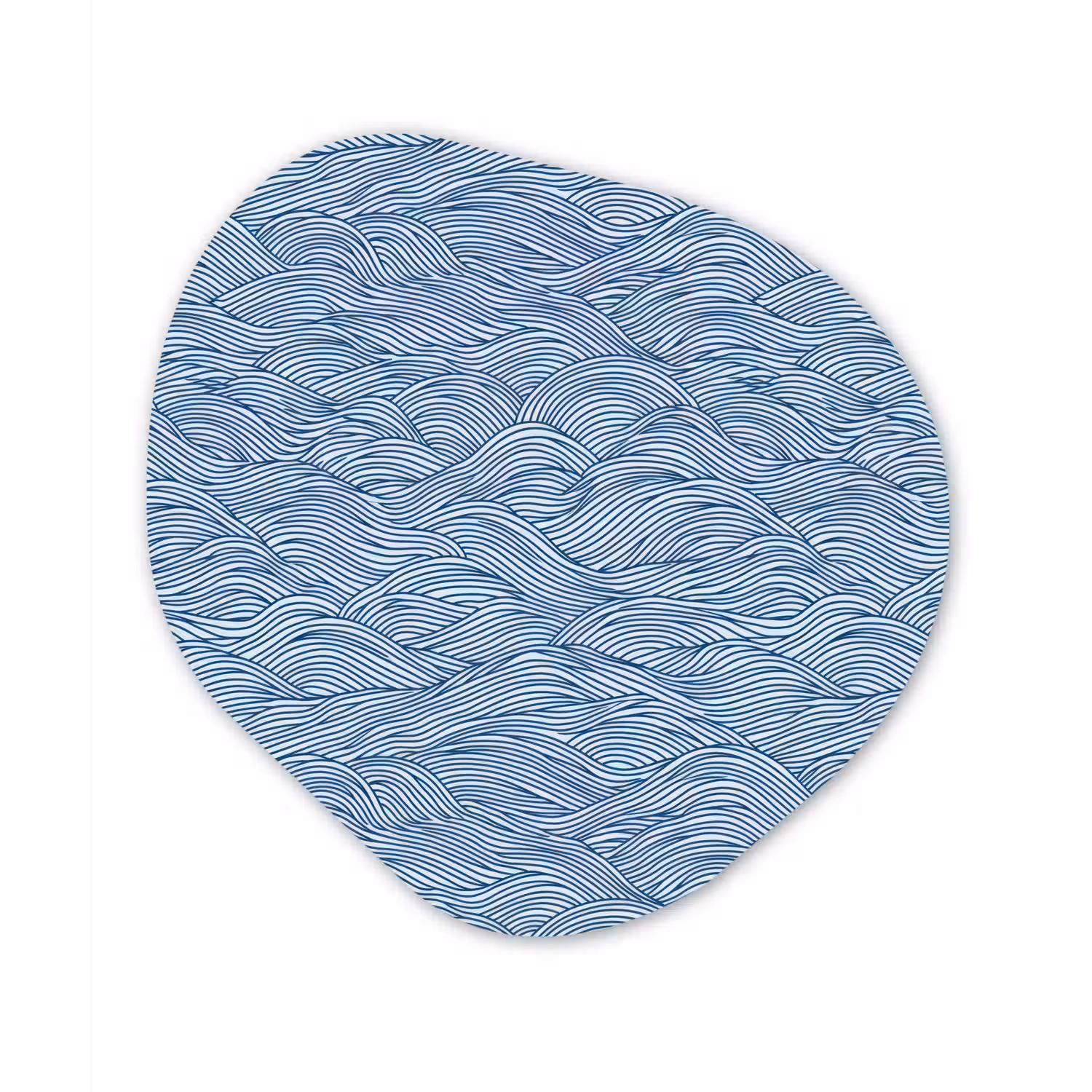 Golven - Ritmisch - Blauw Wandcirkel Organisch Aluminium middel 851 -3d