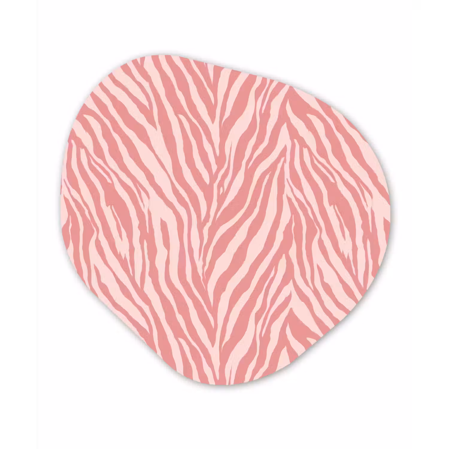 Zebra - Print - Roze Wandcirkel Organisch Aluminium middel 851 -3d