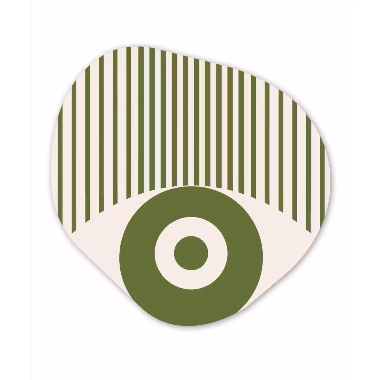 Abstract - Oog - Strepen - Modern - Groen Wandcirkel Organisch Aluminium middel -3d