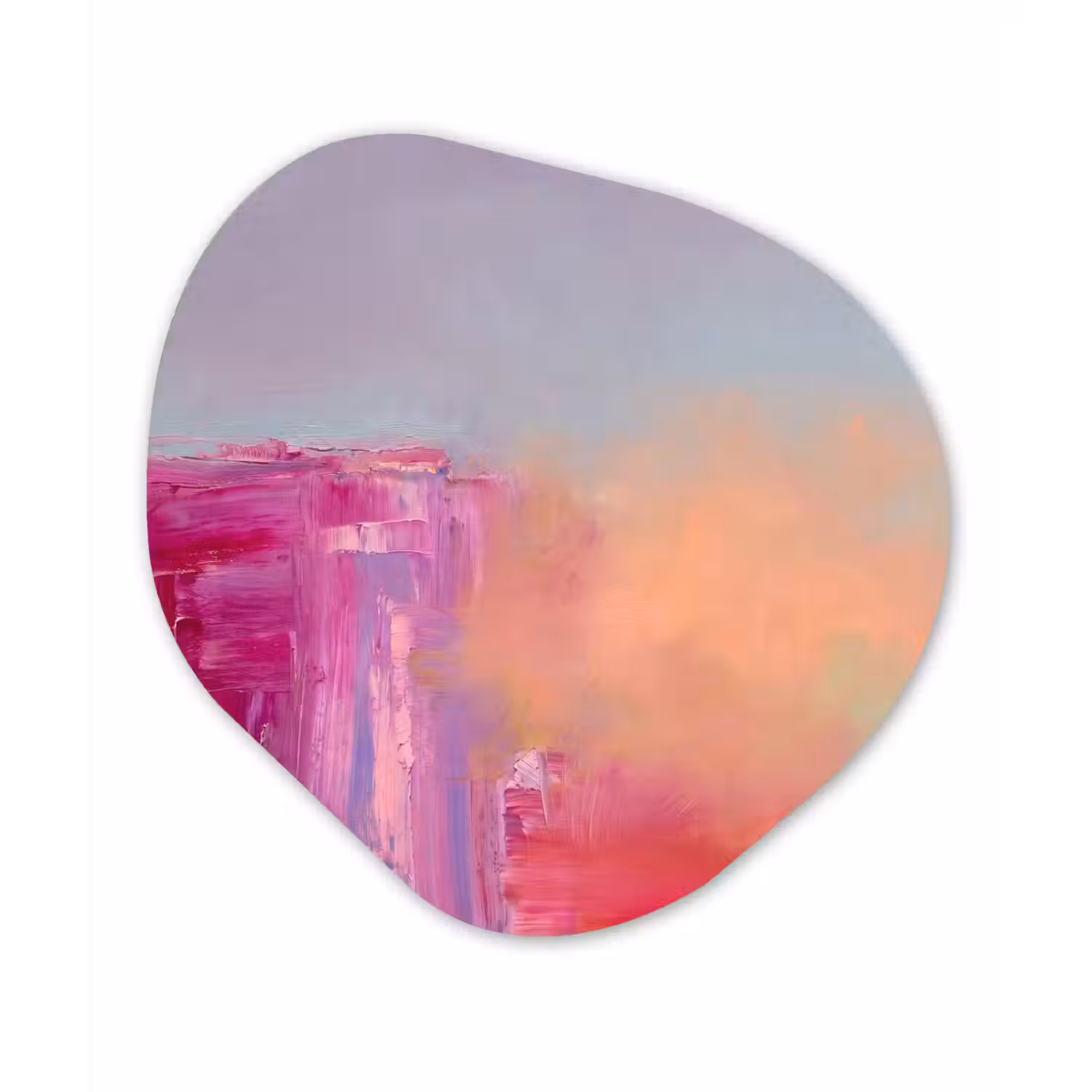 Abstract - Kleuren - Modern - Roze Wandcirkel Organisch Aluminium middel -3d