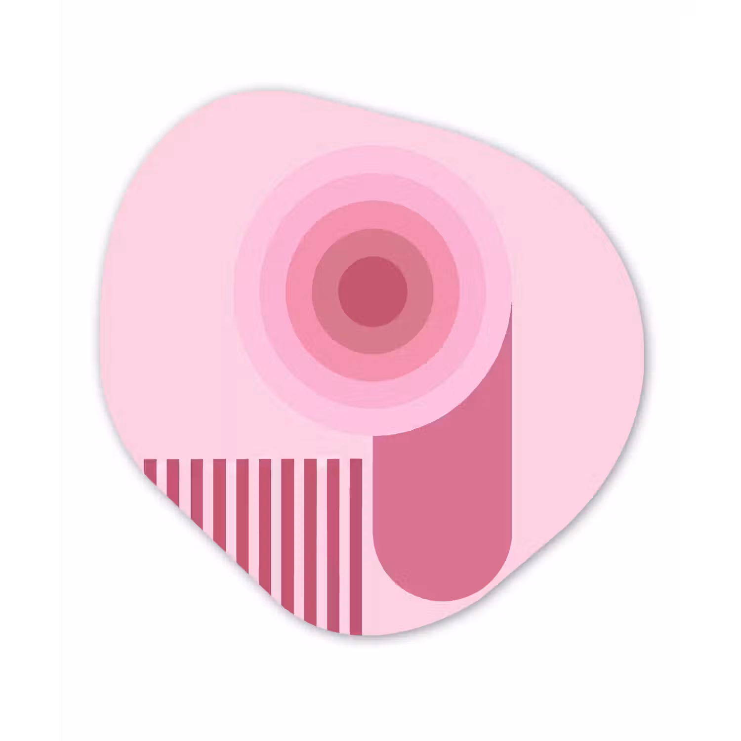 Abstract - Cirkels - Strepen - Modern - Roze Wandcirkel Organisch Aluminium middel -3d