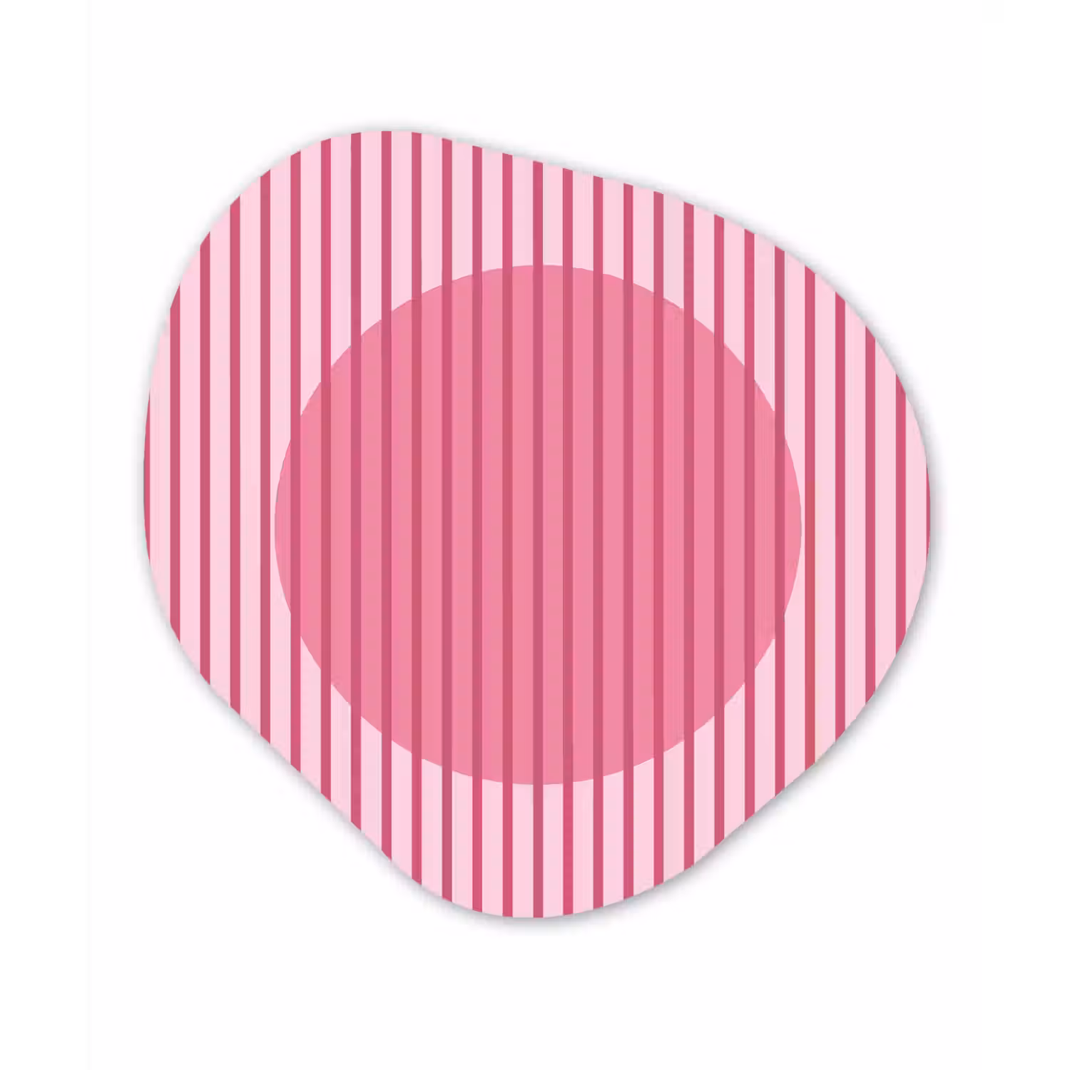 Abstract - Strepen - Ovaal - Roze - Modern Wandcirkel Organisch Aluminium middel -3d