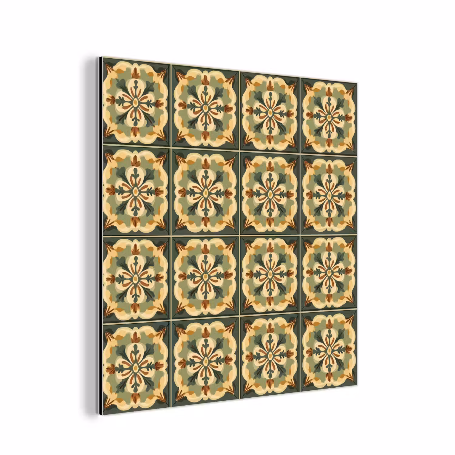 Ornament - Patroon - Groen aluminium wit klein 46 -3d