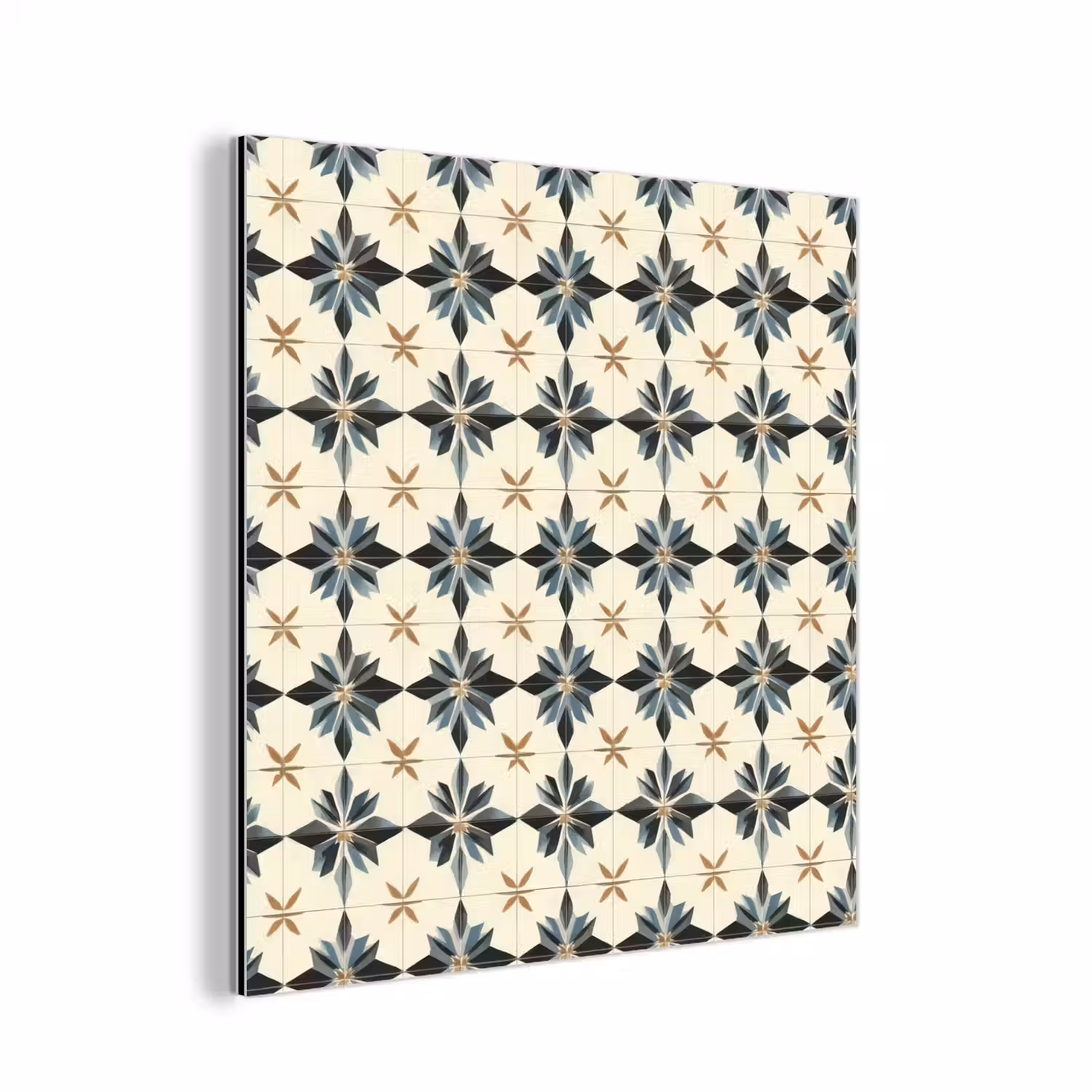 Sierlijk - Ornament - Blauw aluminium wit klein 46 -3d