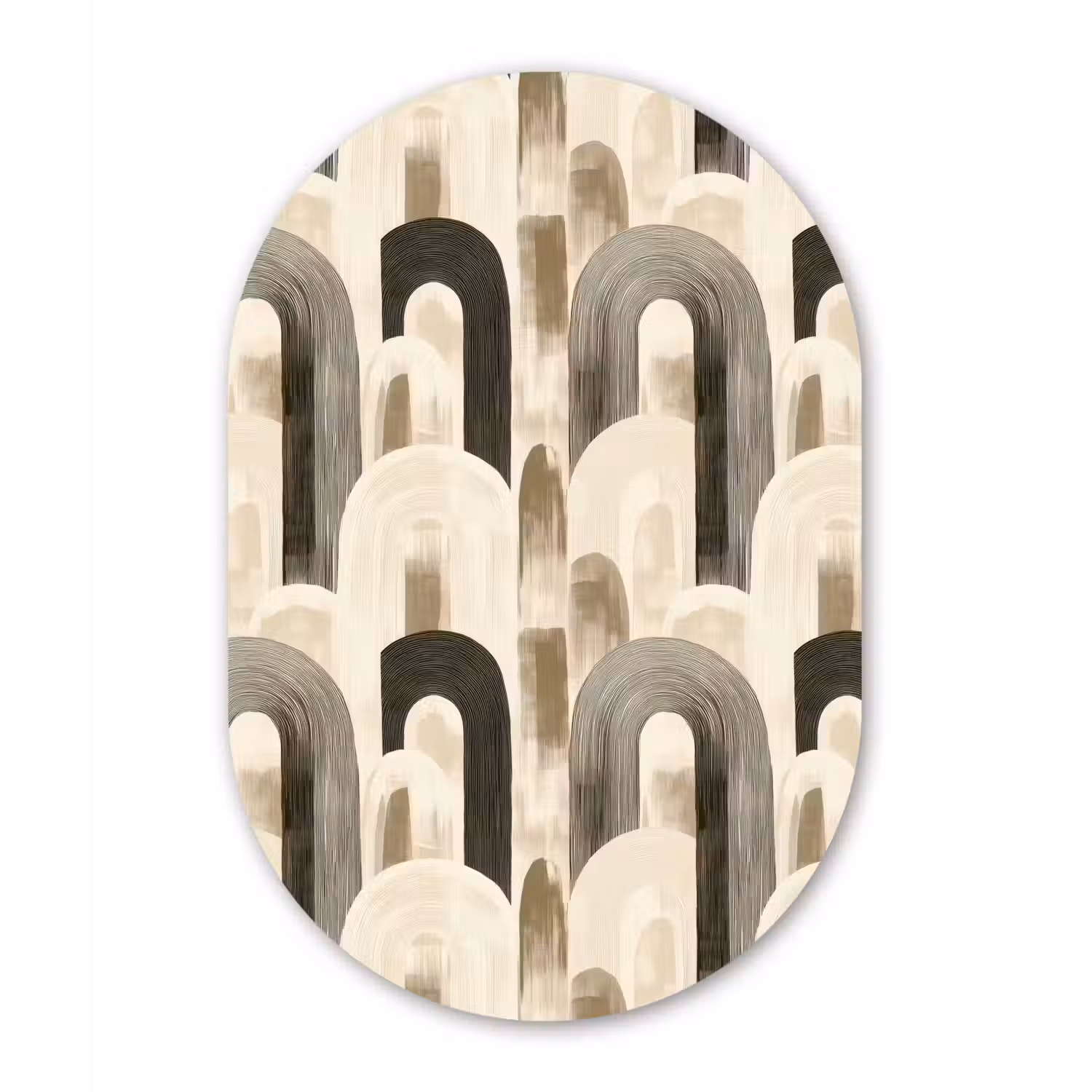 Abstract - Patroon - Bogen Wandcirkel Ovaal Aluminium middel 839 -3d