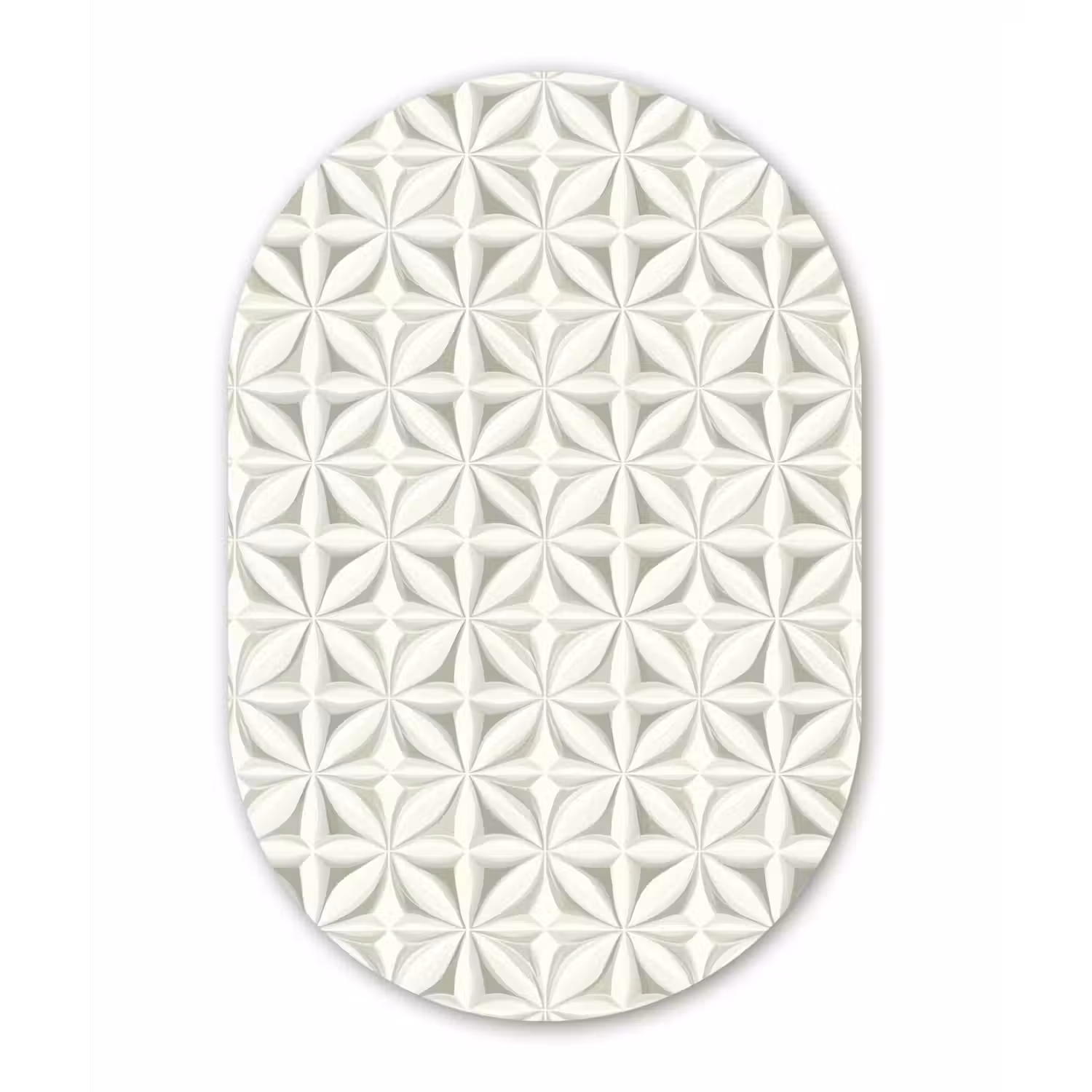 Abstract - Structuur - Grijs - Wit Wandcirkel Ovaal Aluminium middel 839 -3d