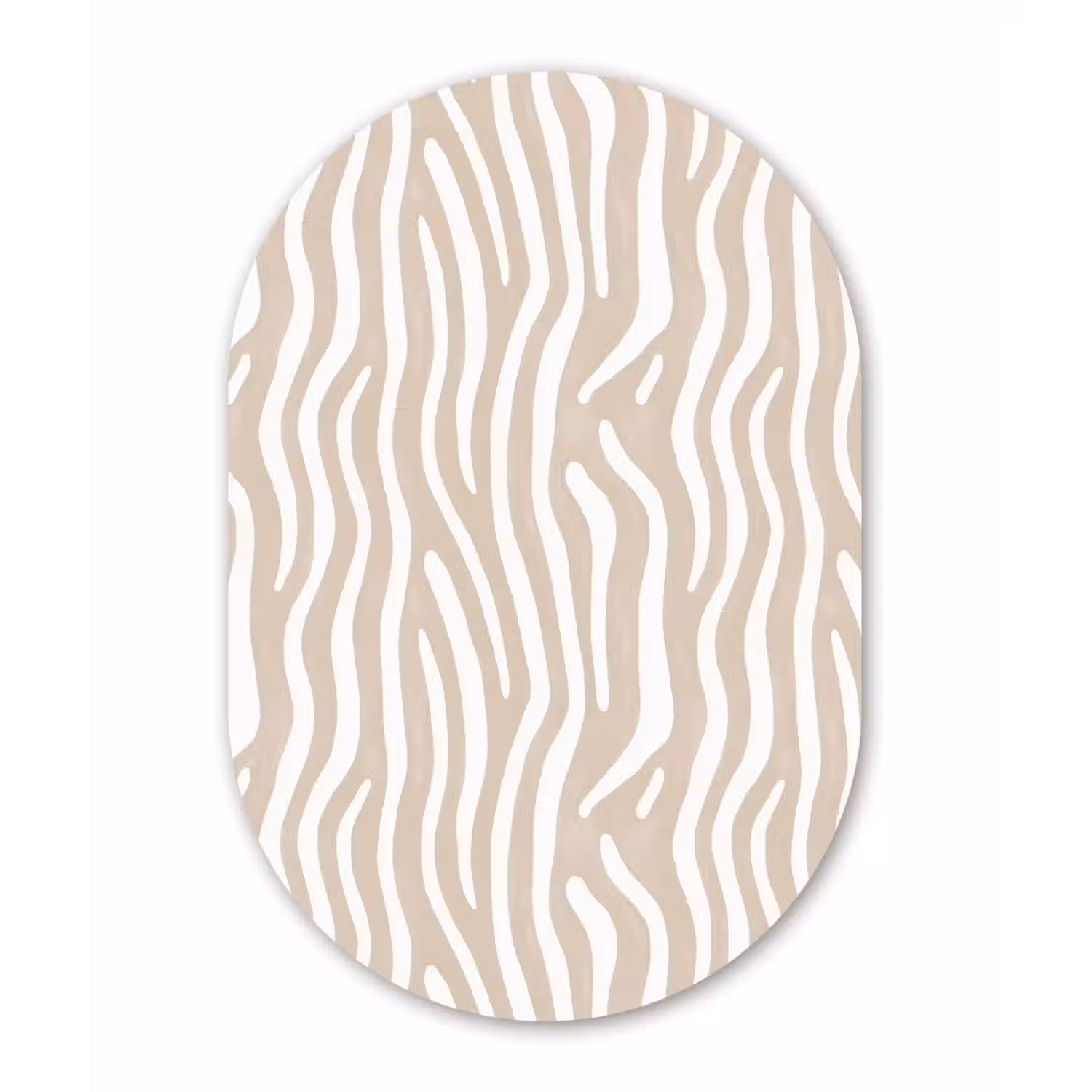 Abstract - Zebra - Beige Wandcirkel Ovaal Aluminium middel 839 -3d