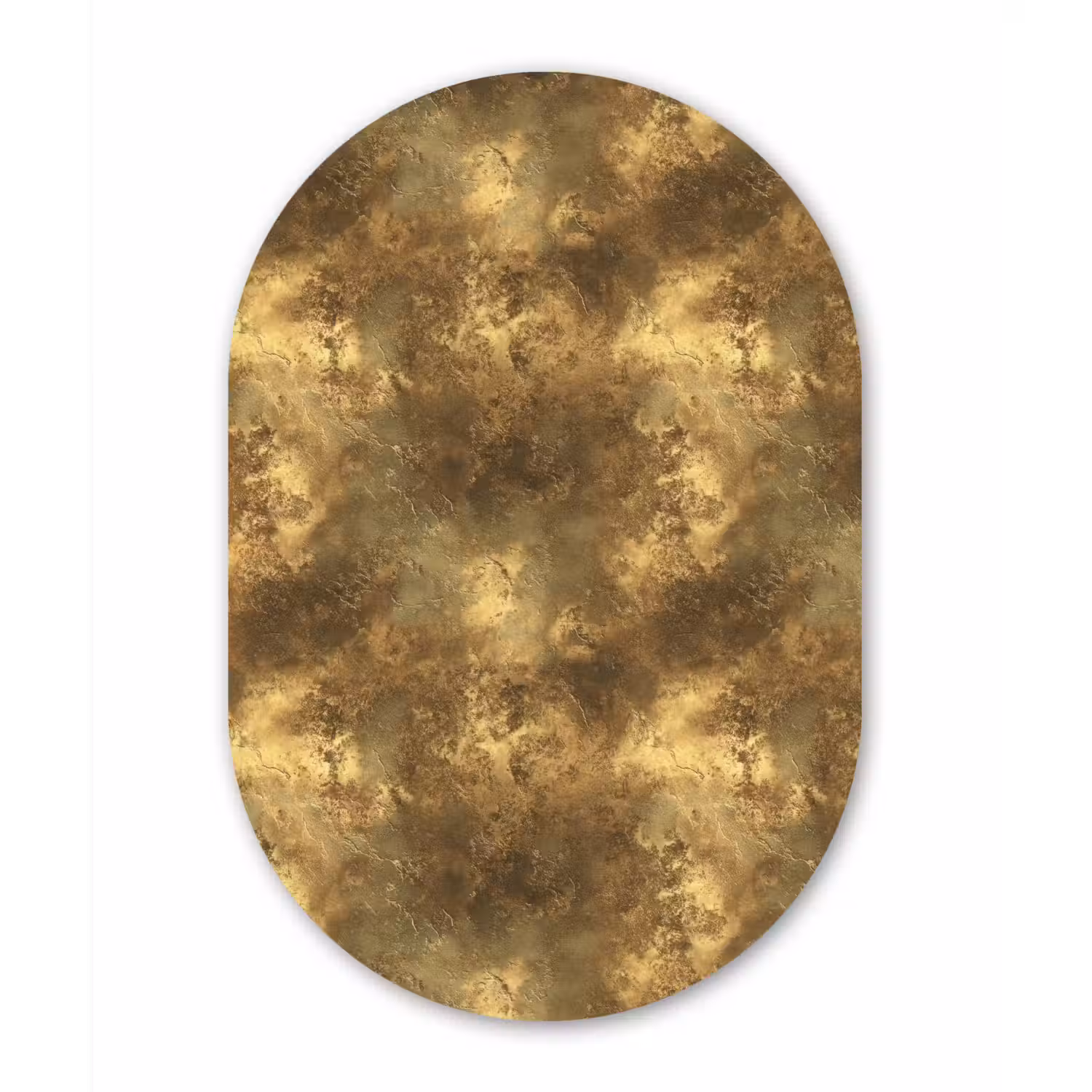 Antiek - Metaallook - Goud Wandcirkel Ovaal Aluminium middel 839 -3d