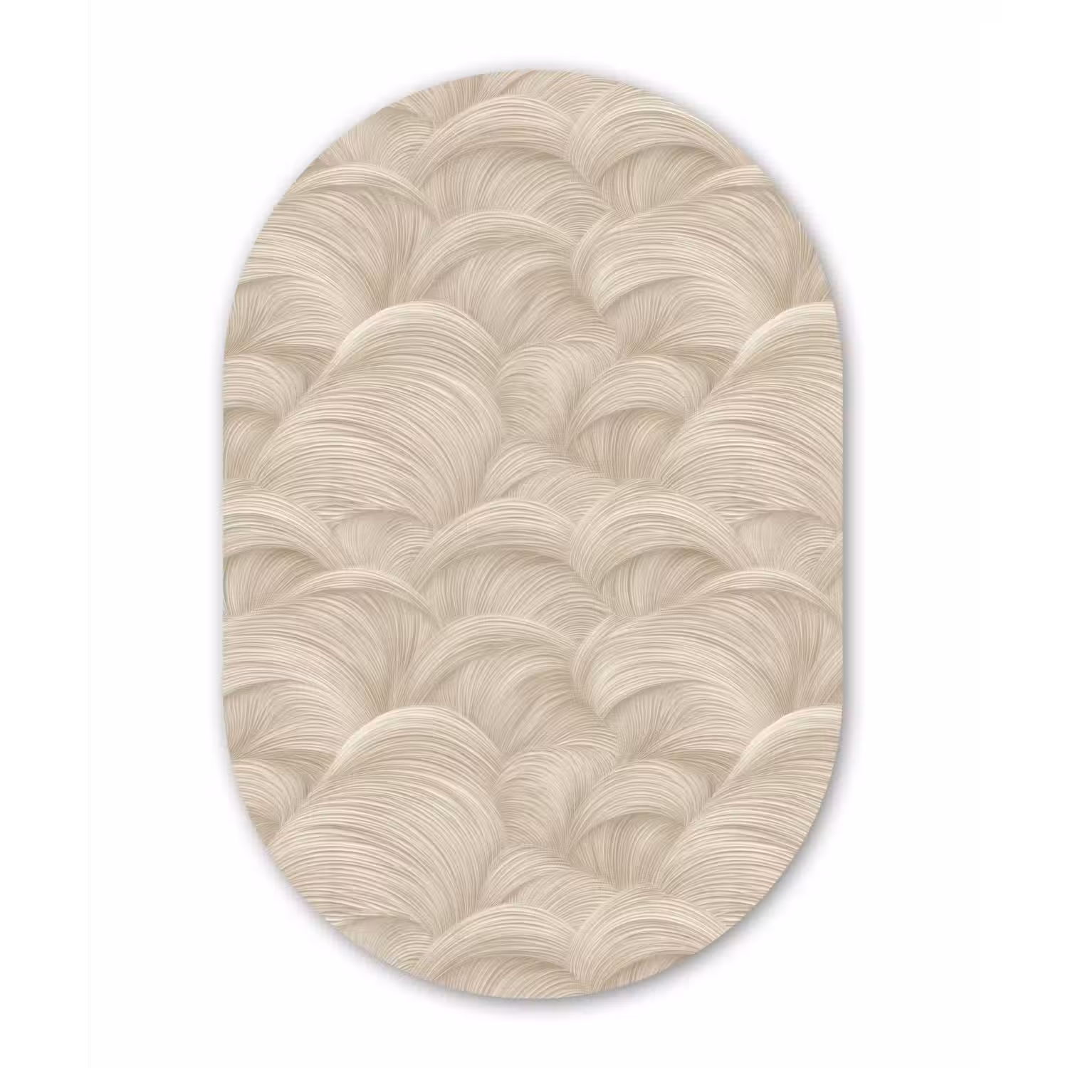 Bogen - Patroon - Beige Wandcirkel Ovaal Aluminium middel 839 -3d