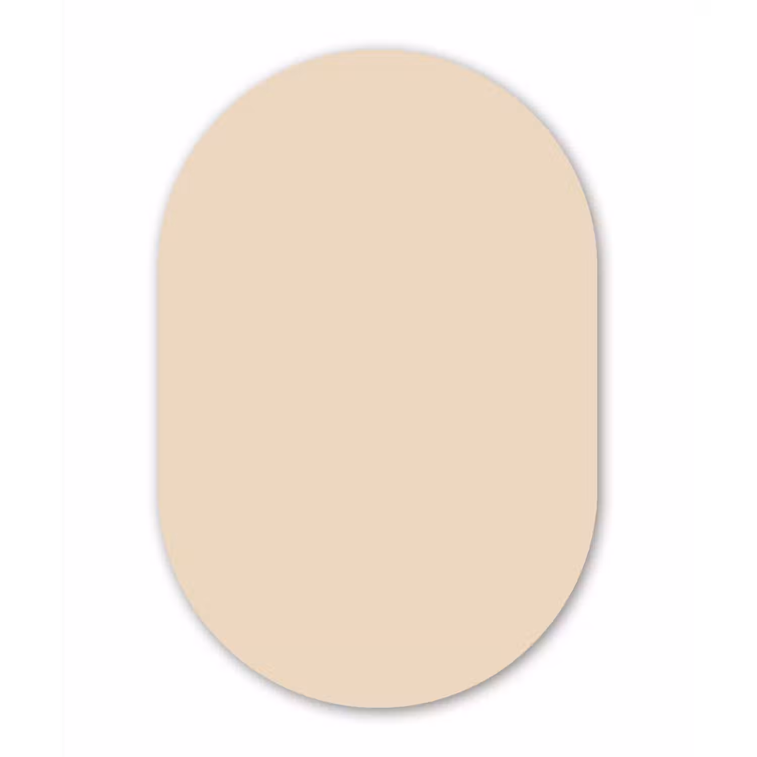 Cream - Nude - Neutraal Wandcirkel Ovaal Aluminium middel 839 -3d