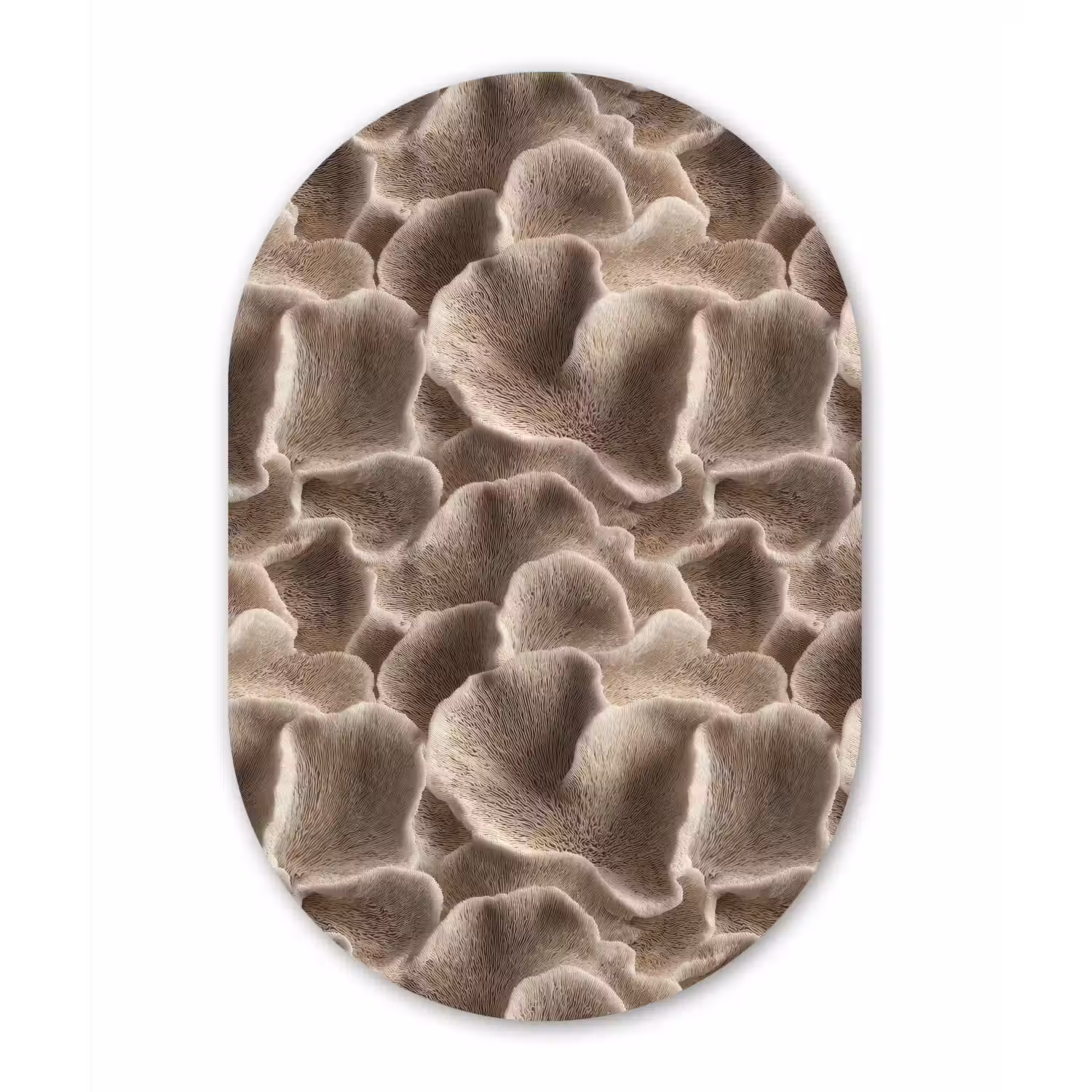 Waaiervorm - Beige - Vezel textuur Wandcirkel Ovaal Aluminium middel 839 -3d