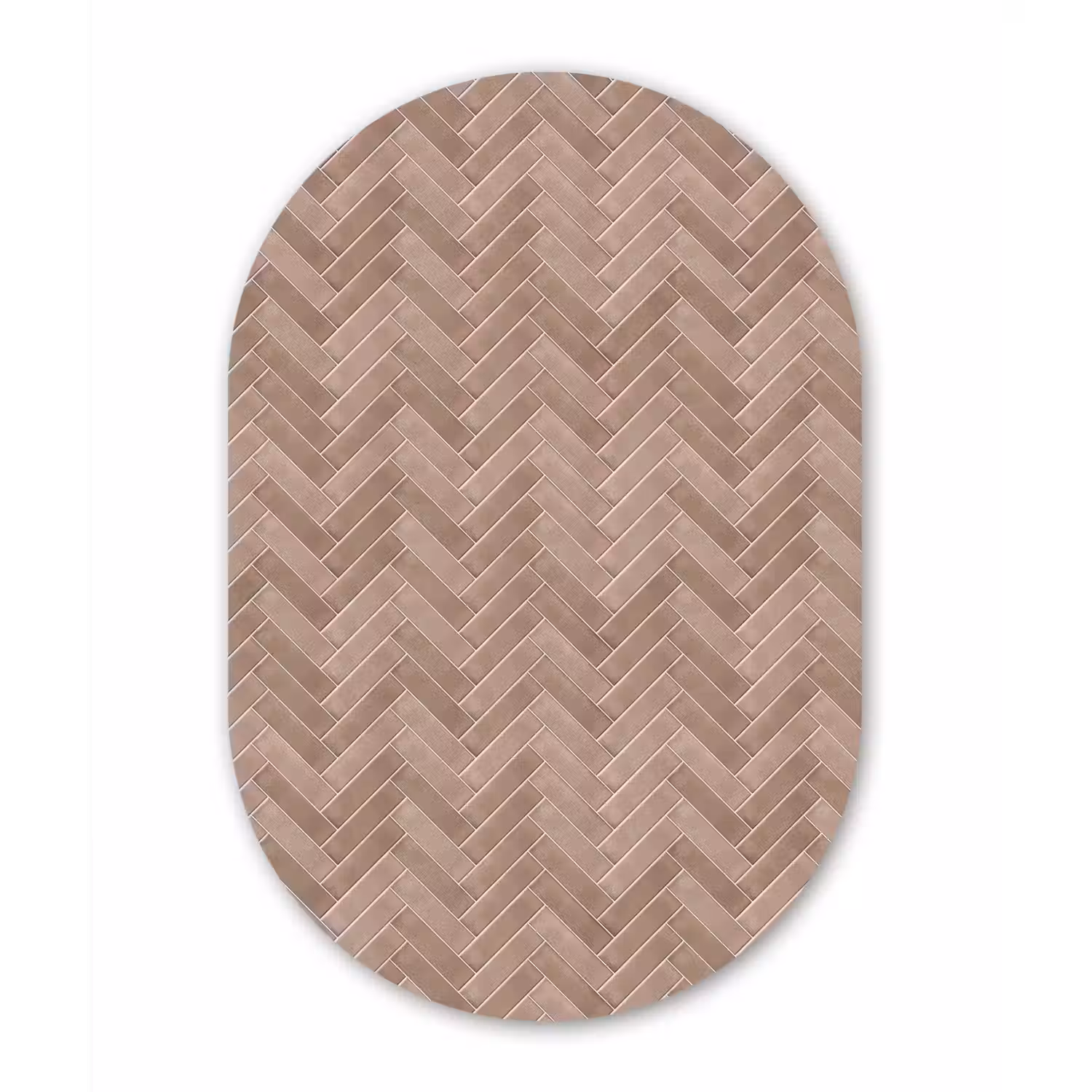 Visgraat - Wandtegel - Oudroze - Terracotta Wandcirkel Ovaal Aluminium middel 839 -3d