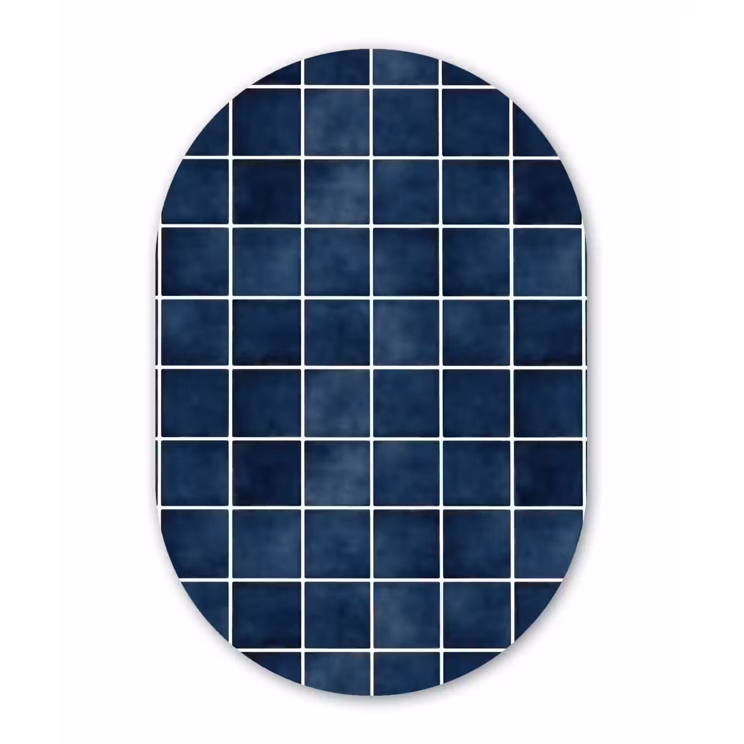 Tegel - Modern - Blauw Wandcirkel Ovaal Aluminium middel 839 -3d