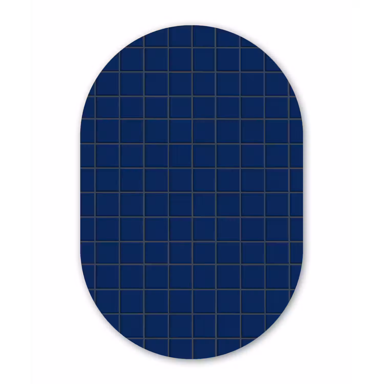 Tegel - Patroon - Blauw Wandcirkel Ovaal Aluminium middel 839 -3d