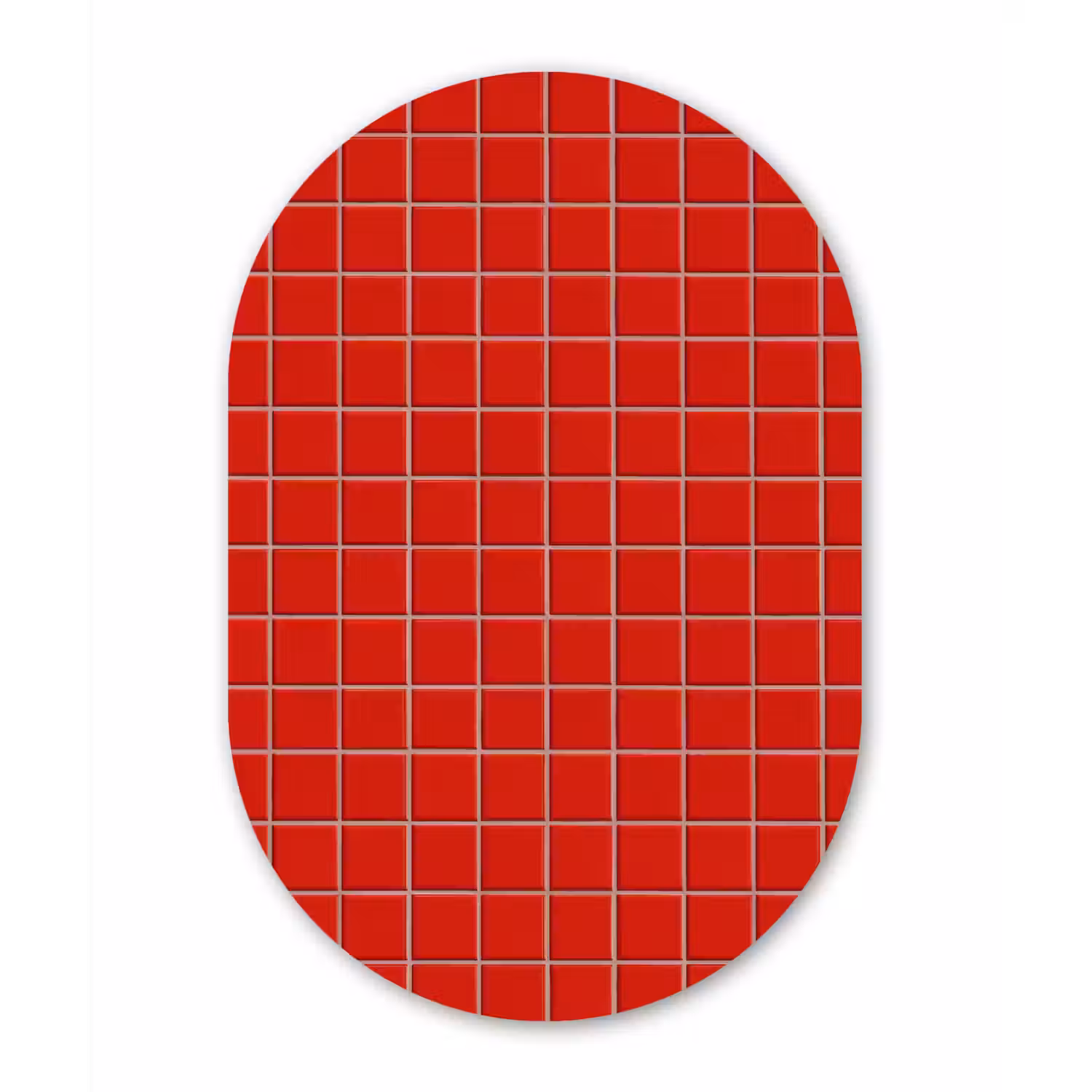 Tegel - Patroon - Kersen - Rood Wandcirkel Ovaal Aluminium middel 839 -3d