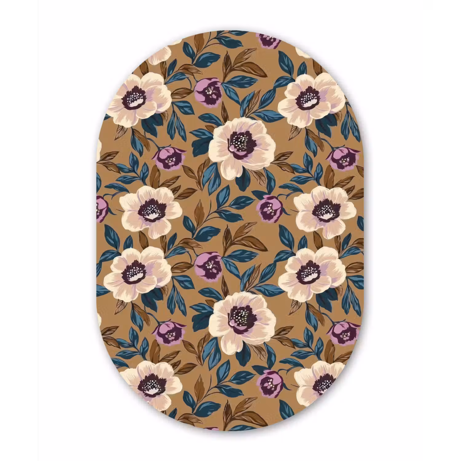 Floraal - Stilleven - Kleurrijk Wandcirkel Ovaal Aluminium middel 839 -3d