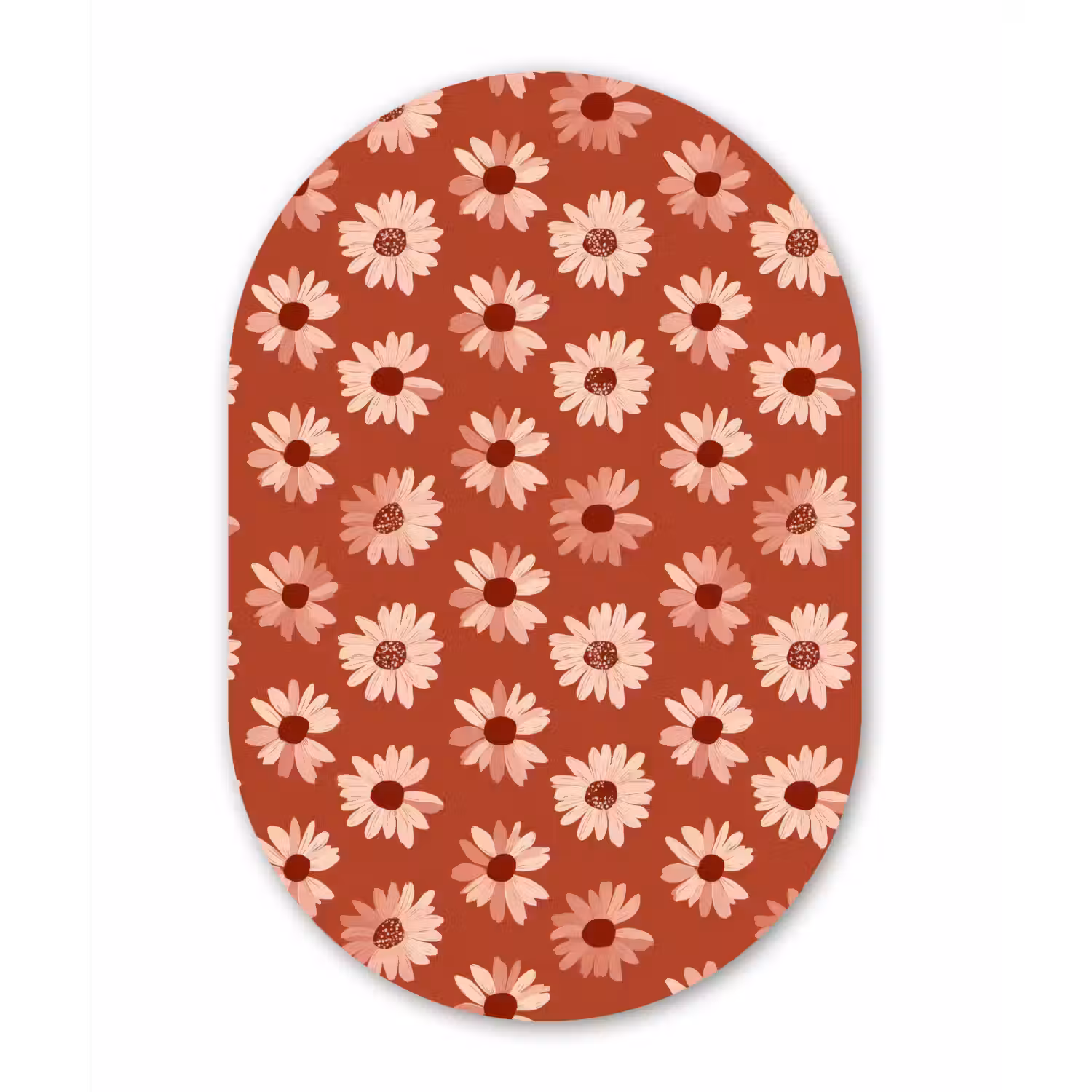Madelief - Retro - Terracotta Wandcirkel Ovaal Aluminium middel 839 -3d