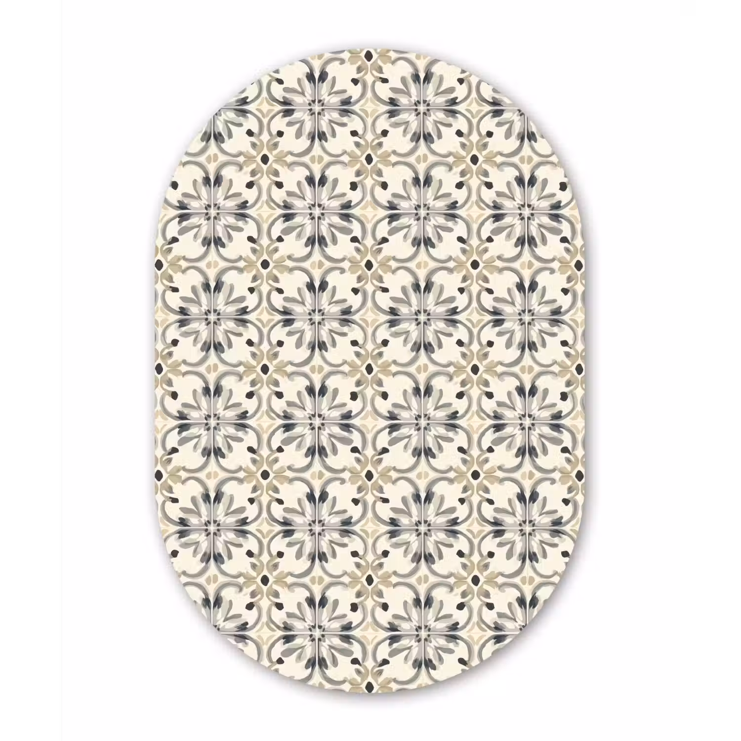 Floraal - Patroon - Kleurrijk Wandcirkel Ovaal Aluminium middel 839 -3d