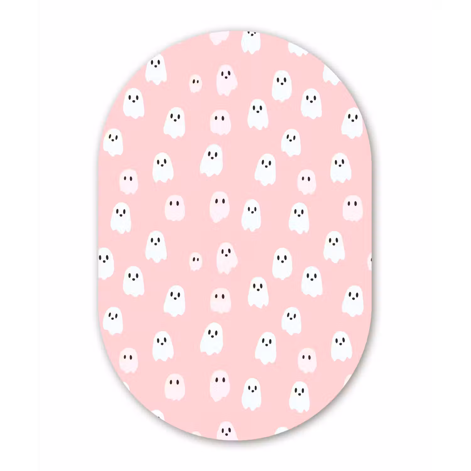 Spookjes - Patroon - Roze Wandcirkel Ovaal Aluminium middel 839 -3d