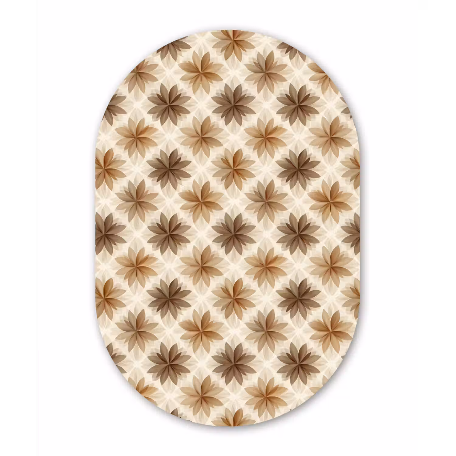Geografisch - Patroon - Bruin Wandcirkel Ovaal Aluminium middel 839 -3d